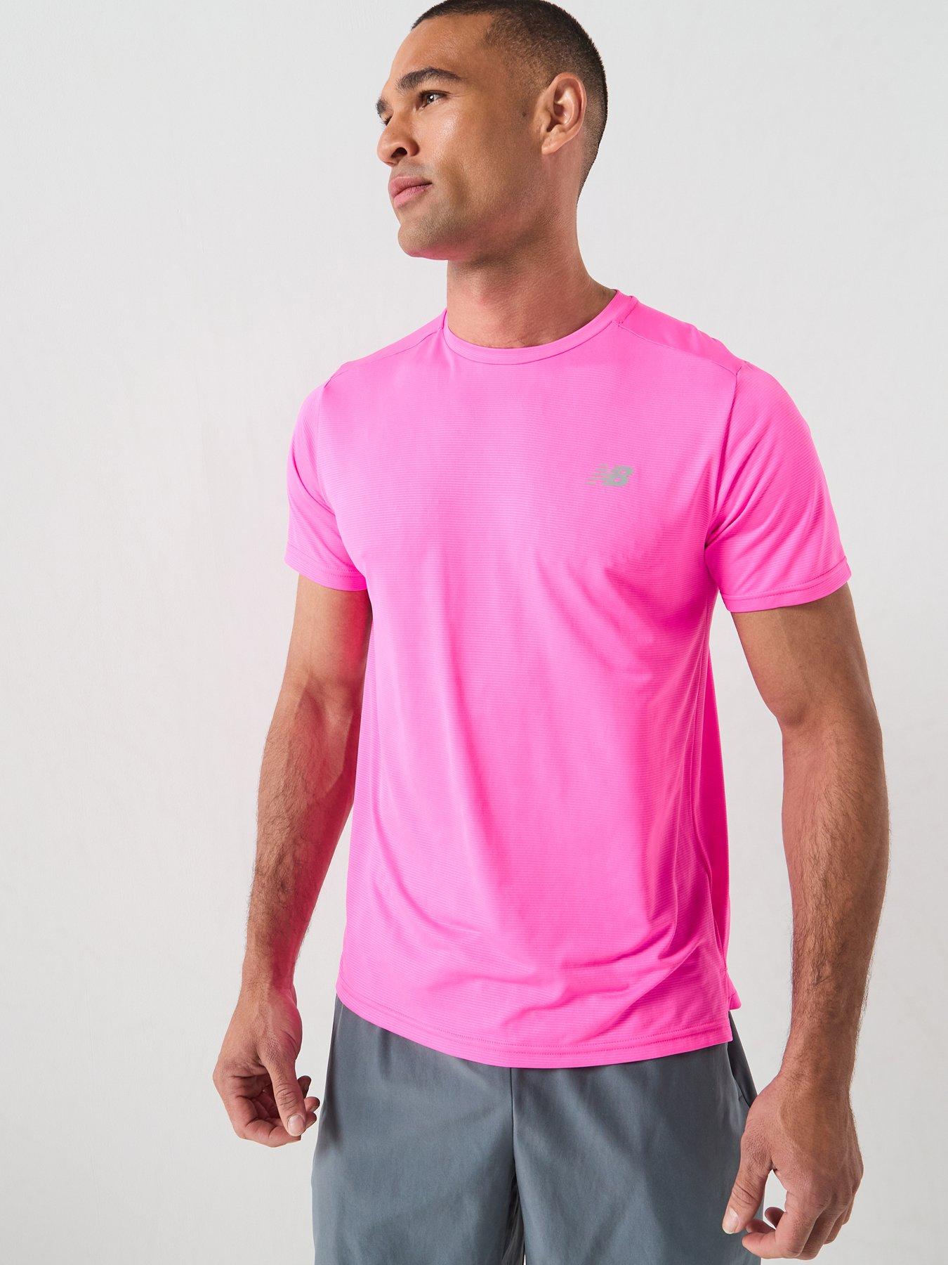 New Balance Mens Running Sport Essentials T-Shirt - Pink