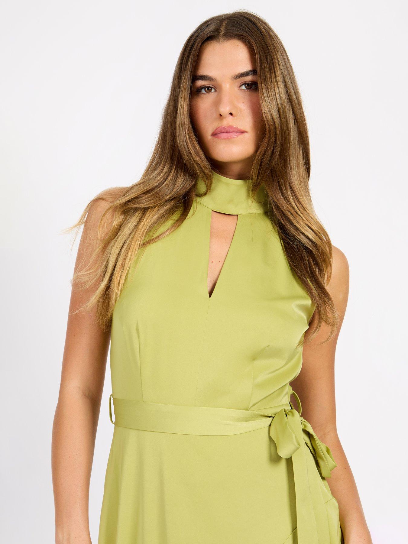 green emerald velvet dress Aurea Slinky Jersey Strapless A-Line Midaxi Dress in Emerald Green