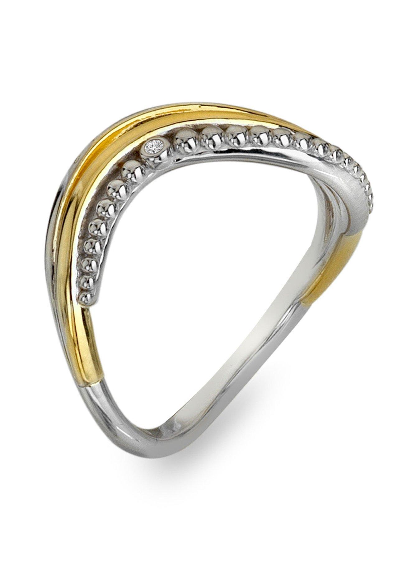 Image 1 of 3 of Hot Diamonds Teardrop Two Tone Ring