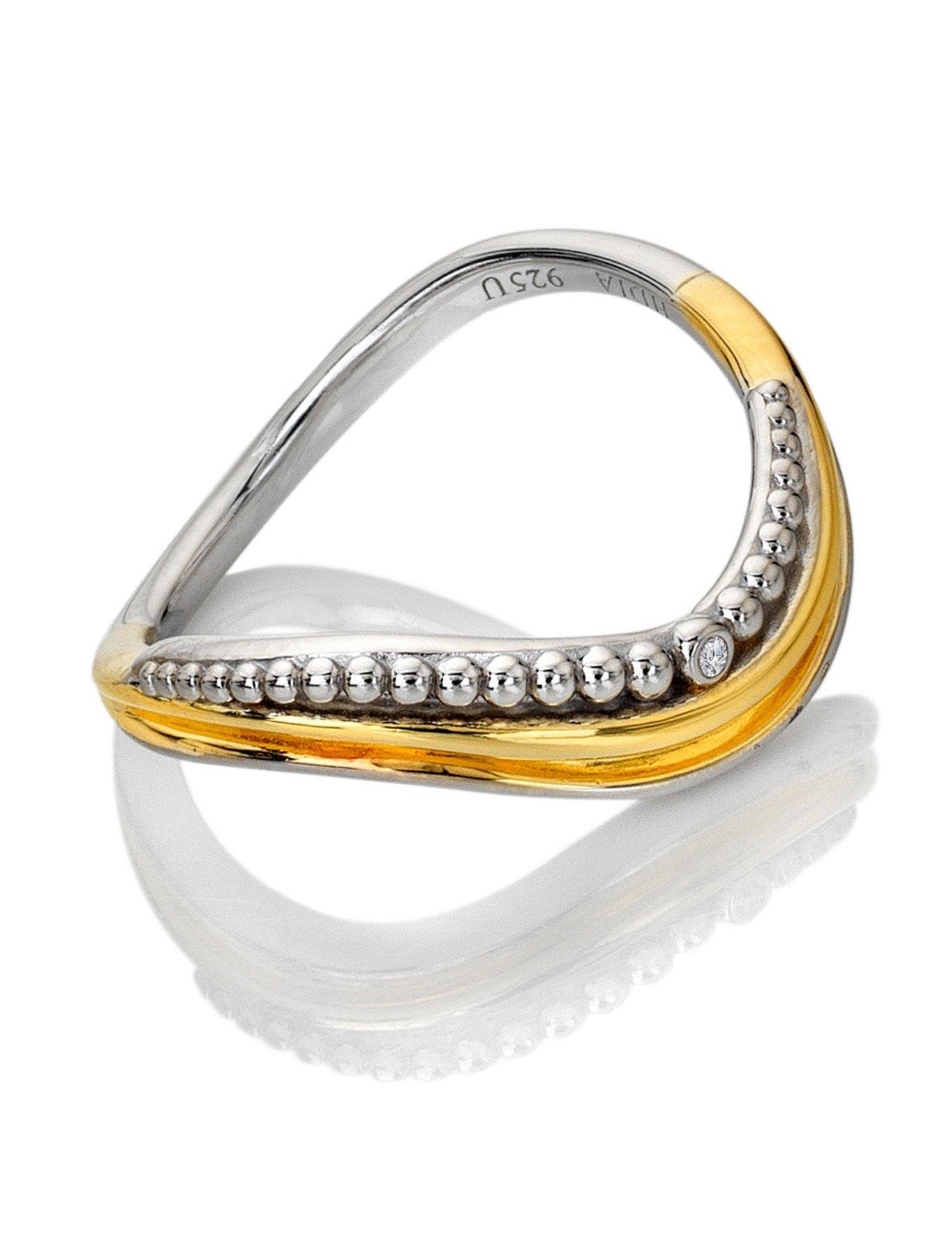  image of hot-diamonds-teardrop-two-tone-ring