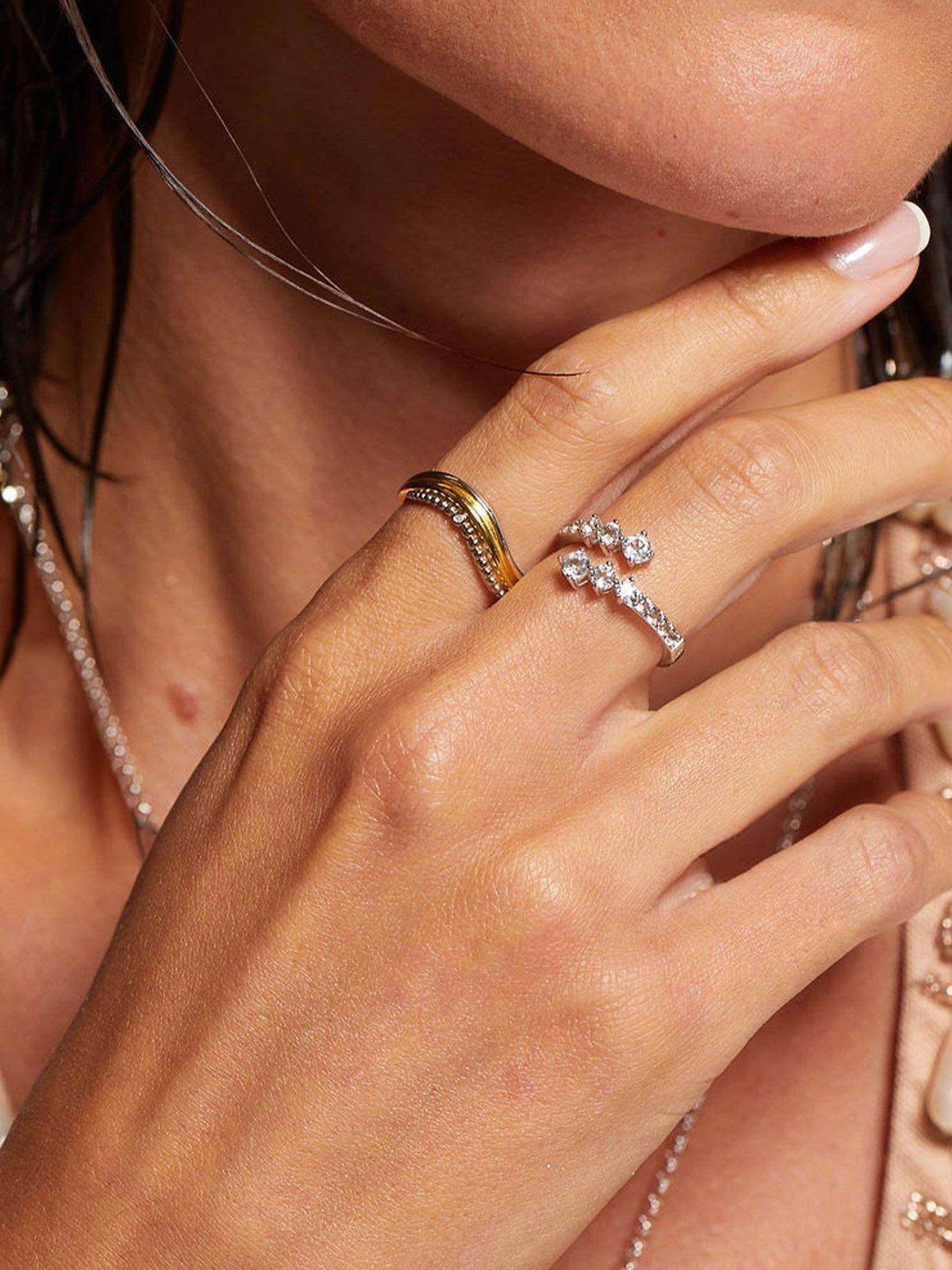  image of hot-diamonds-teardrop-two-tone-ring