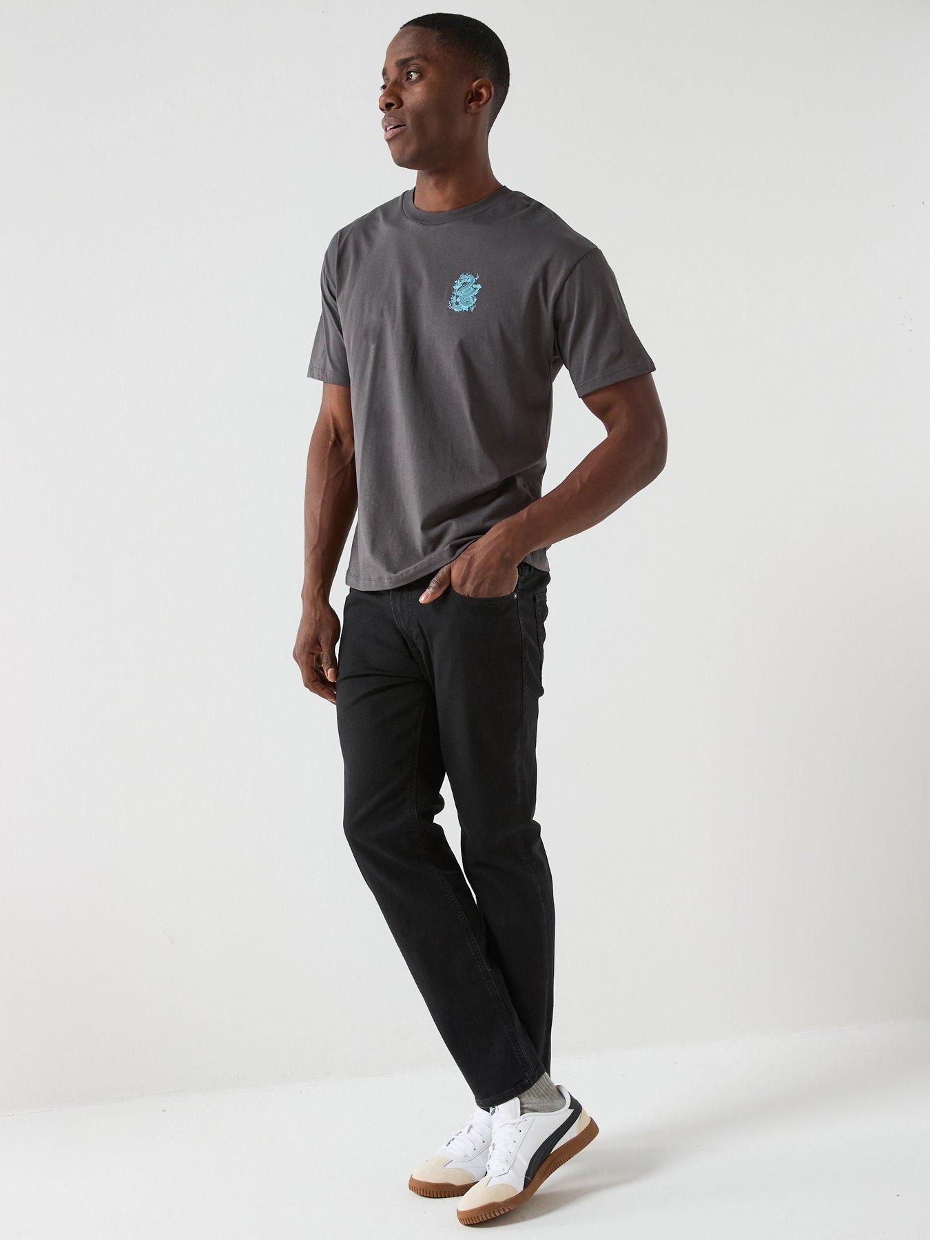  image of jack-jones-china-town-short-sleeve-crew-neck-t-shirt-grey