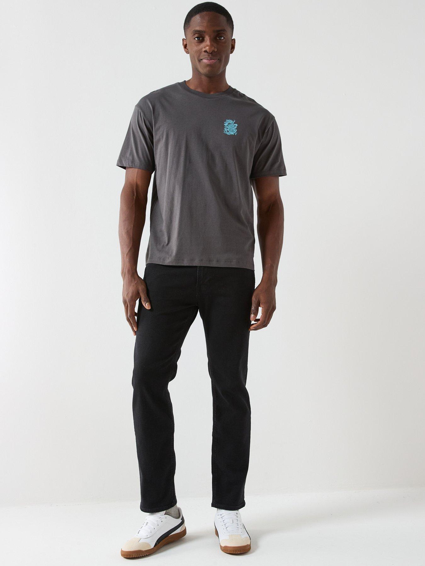  image of jack-jones-china-town-short-sleeve-crew-neck-t-shirt-grey