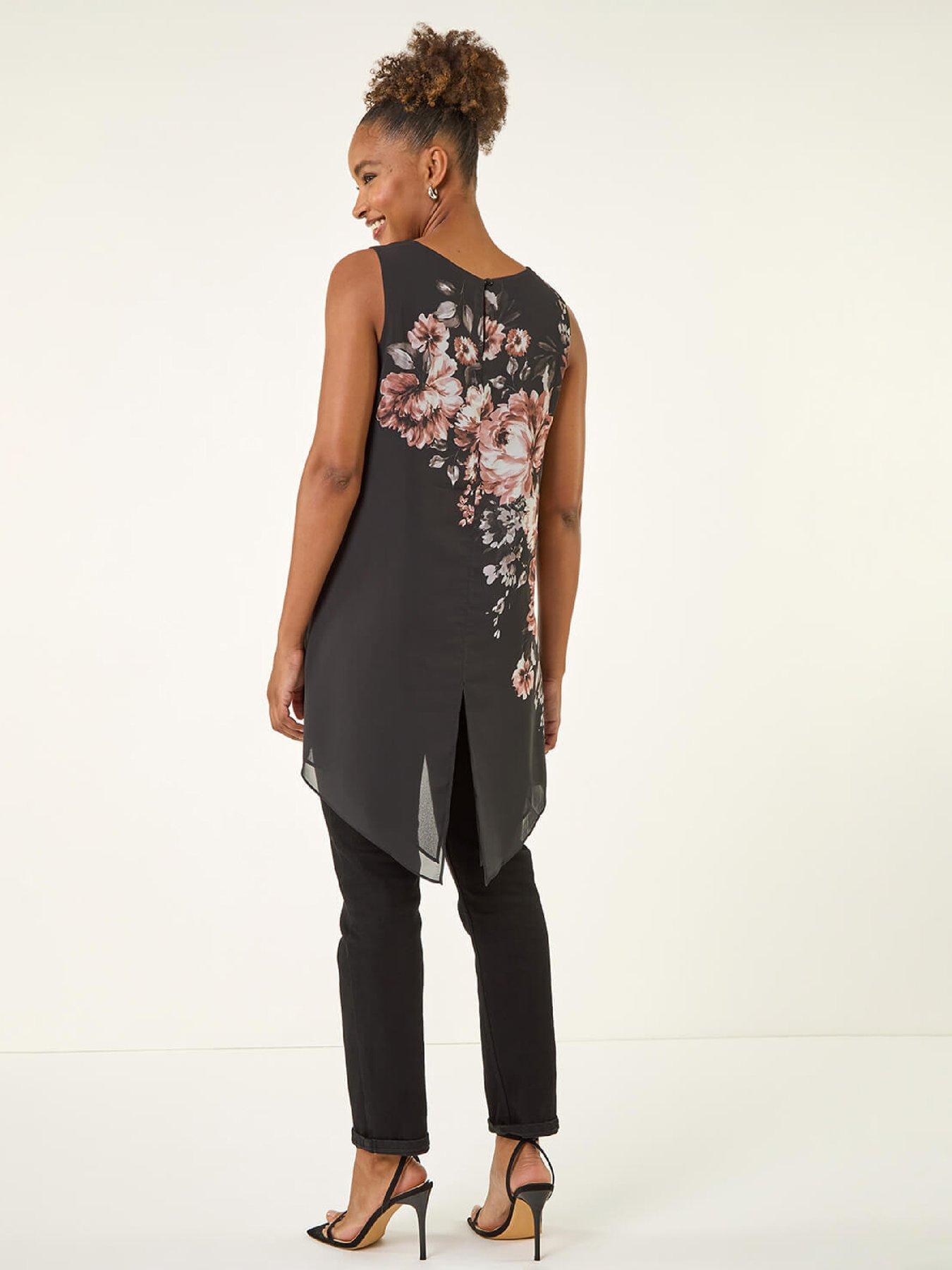  image of roman-floral-wrap-embellished-top-ivory