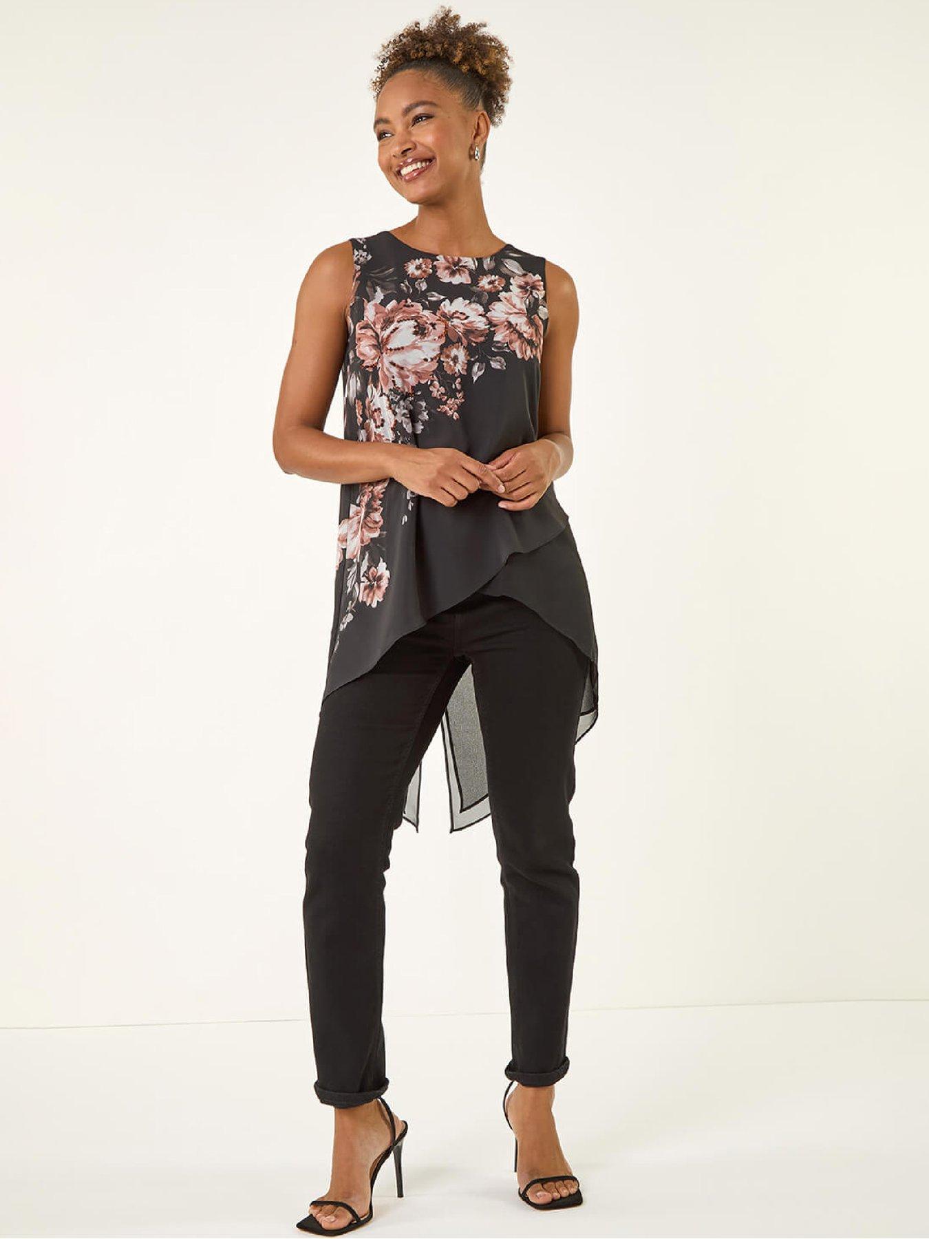  image of roman-floral-wrap-embellished-top-ivory