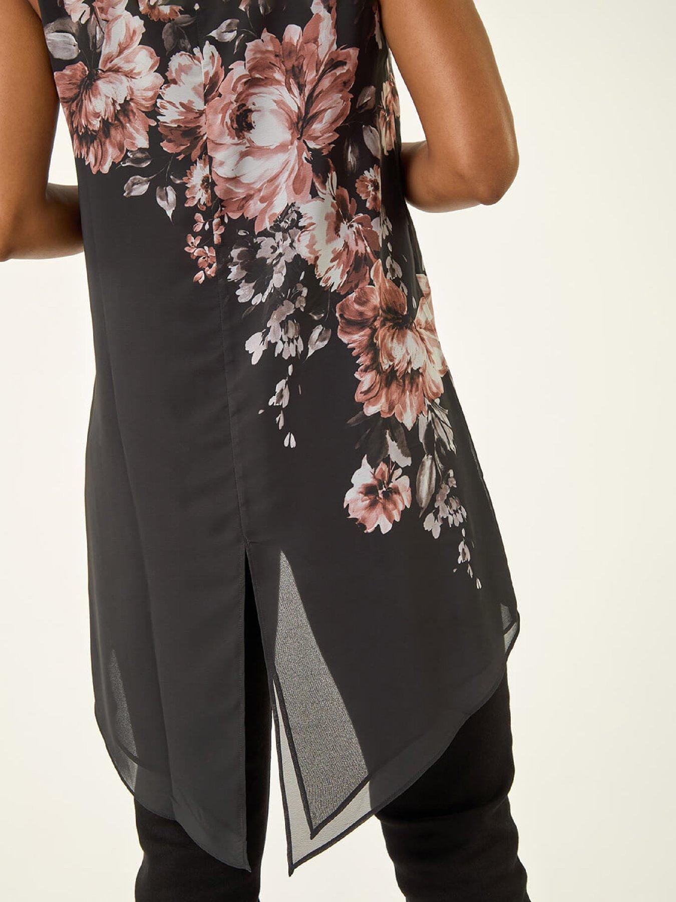  image of roman-floral-wrap-embellished-top-ivory