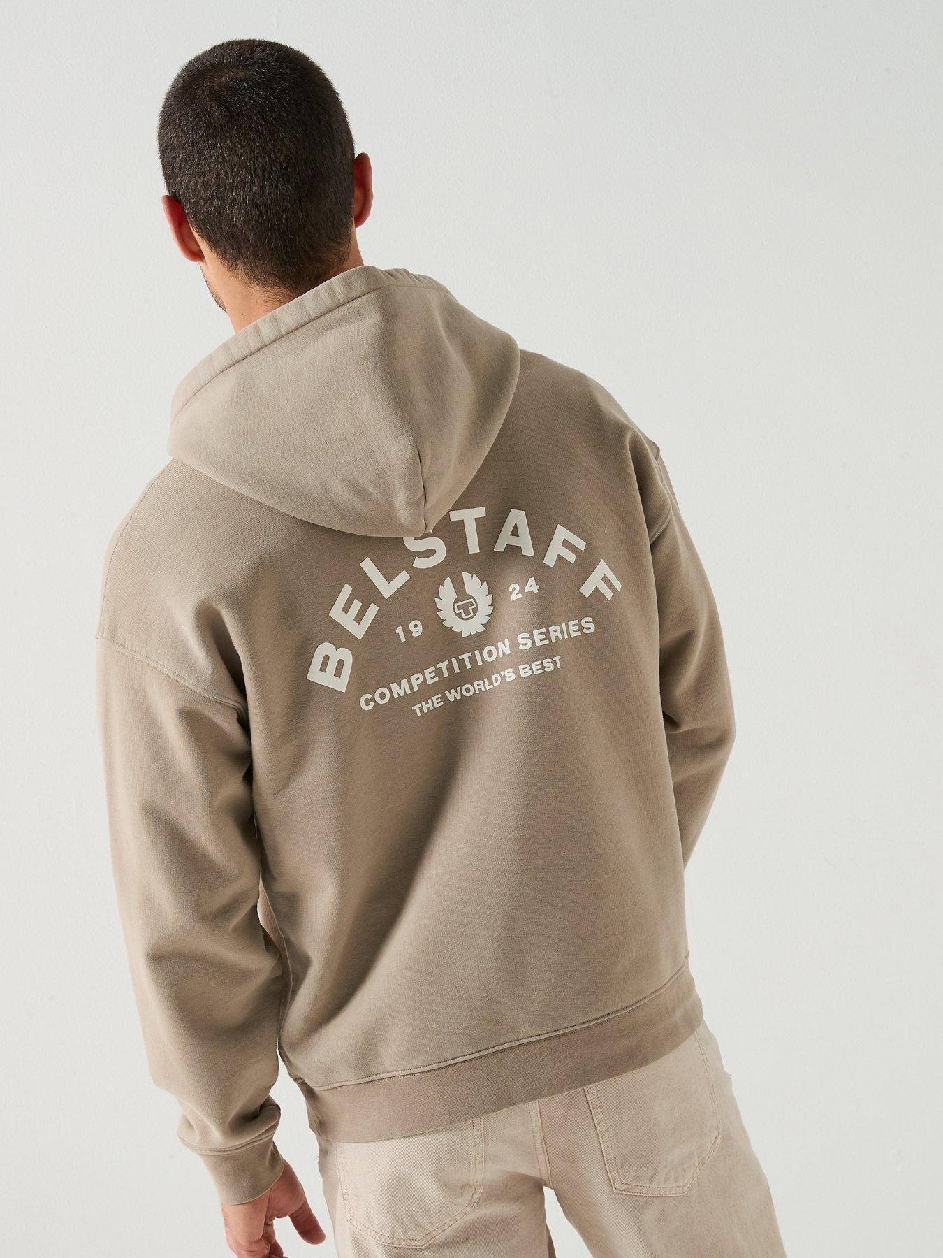 Image 2 of 6 of Belstaff Competition Large Back Arch Logo Hoodie - Dark Beige