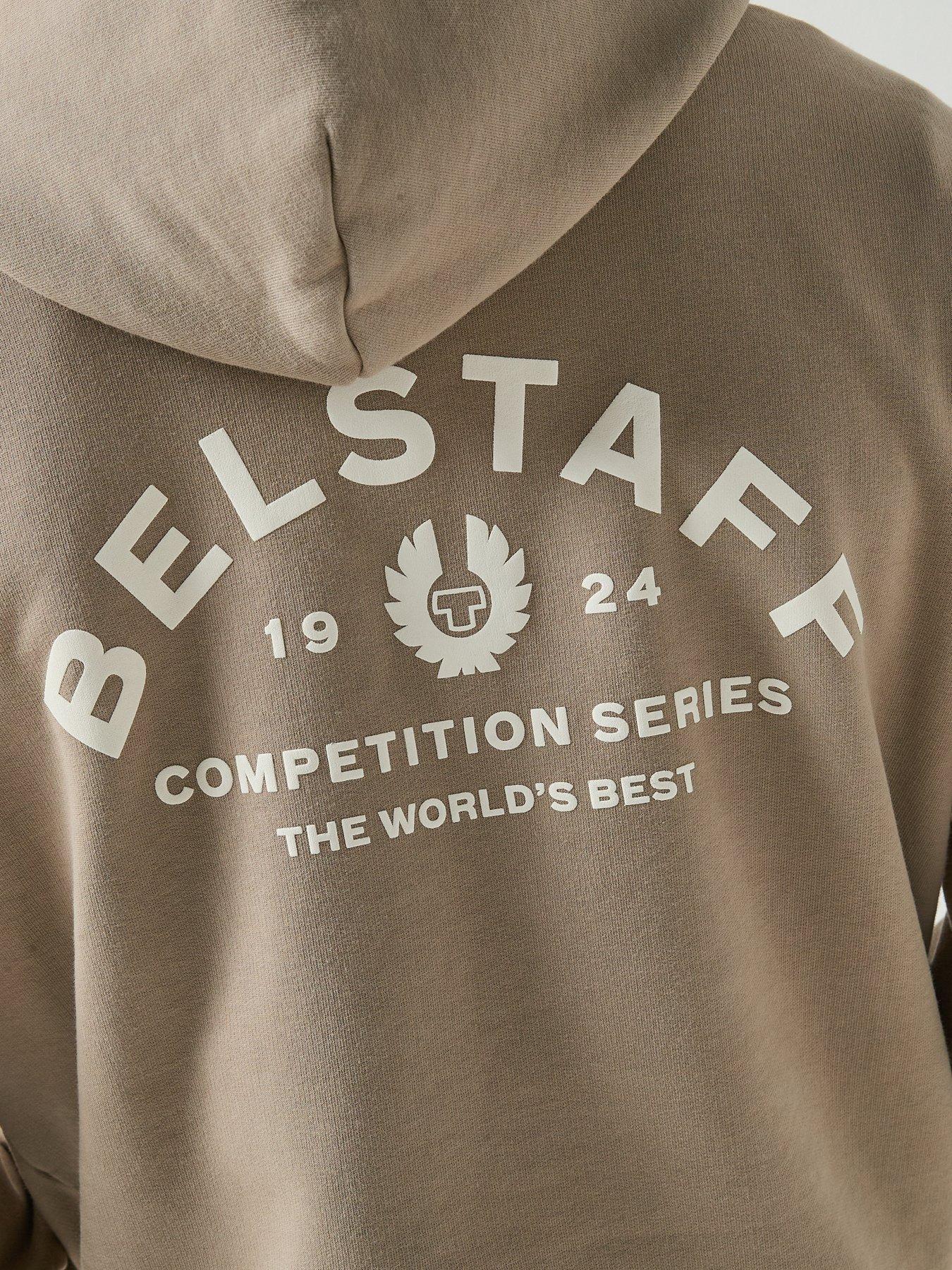 Image 4 of 6 of Belstaff Competition Large Back Arch Logo Hoodie - Dark Beige