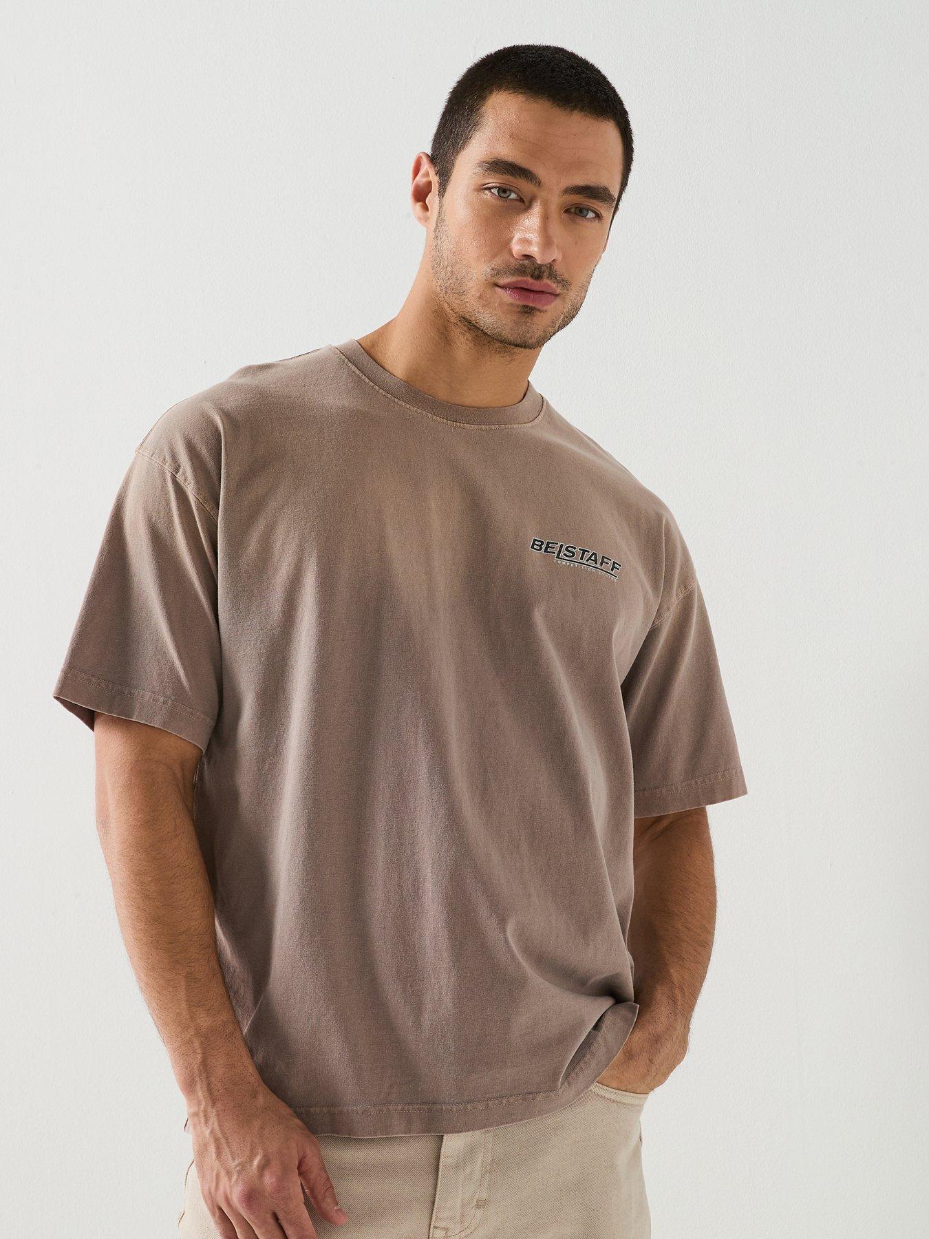 Image 1 of 5 of Belstaff Competition Momentum Script Back Print T-Shirt - Brown