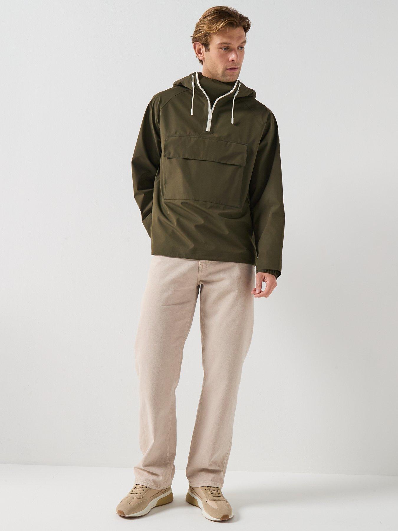 image of belstaff-expedition-eiger-smock-lightweight-pullover-jacket-dark-khaki