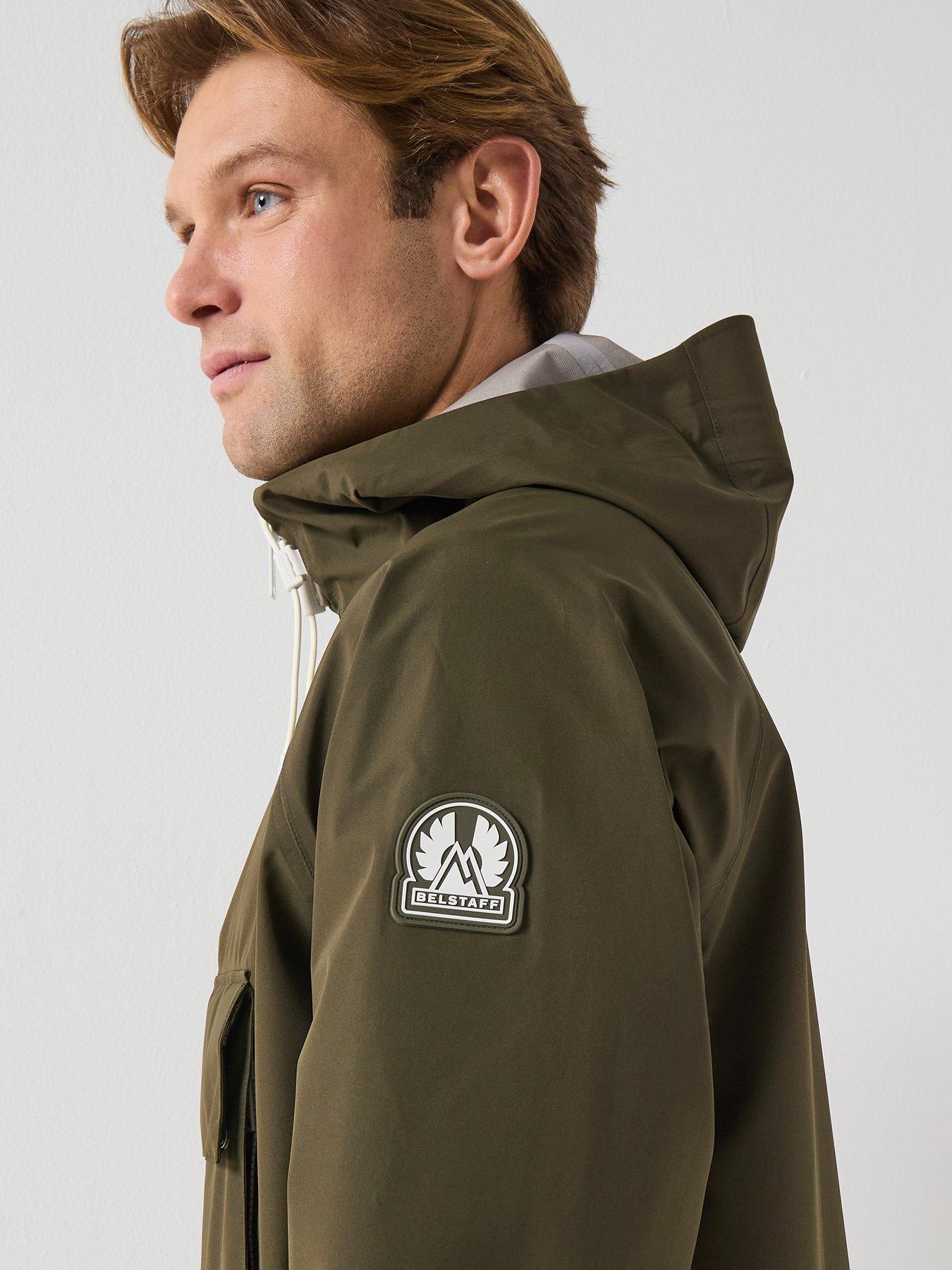  image of belstaff-expedition-eiger-smock-lightweight-pullover-jacket-dark-khaki