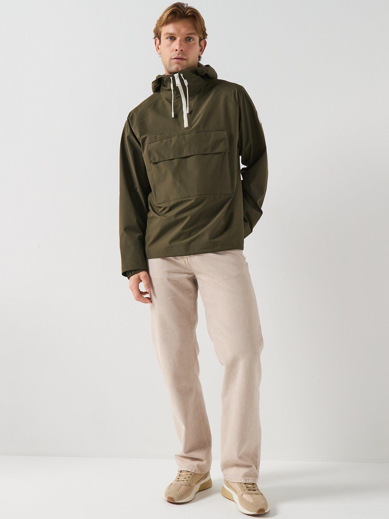 image of belstaff-expedition-eiger-smock-lightweight-pullover-jacket-dark-khaki