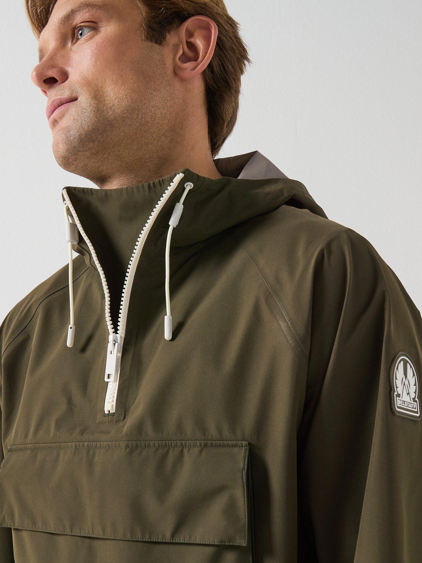  image of belstaff-expedition-eiger-smock-lightweight-pullover-jacket-dark-khaki