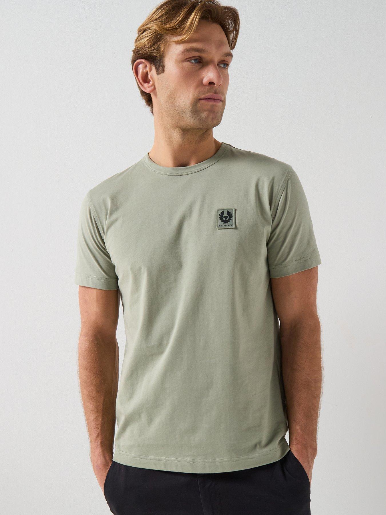 Image 1 of 4 of Belstaff Left Chest Patch Logo Regular Fit T-Shirt - Light Green