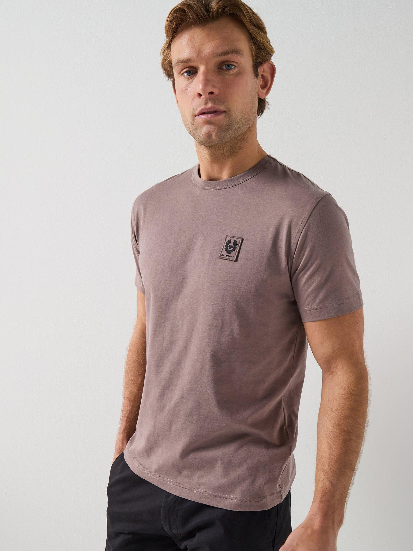  image of belstaff-patch-logo-t-shirt-brown