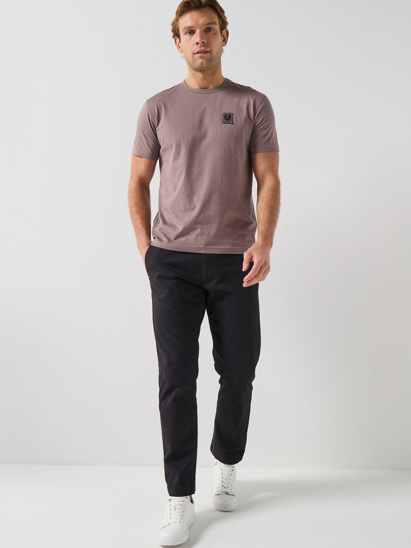  image of belstaff-patch-logo-t-shirt-brown