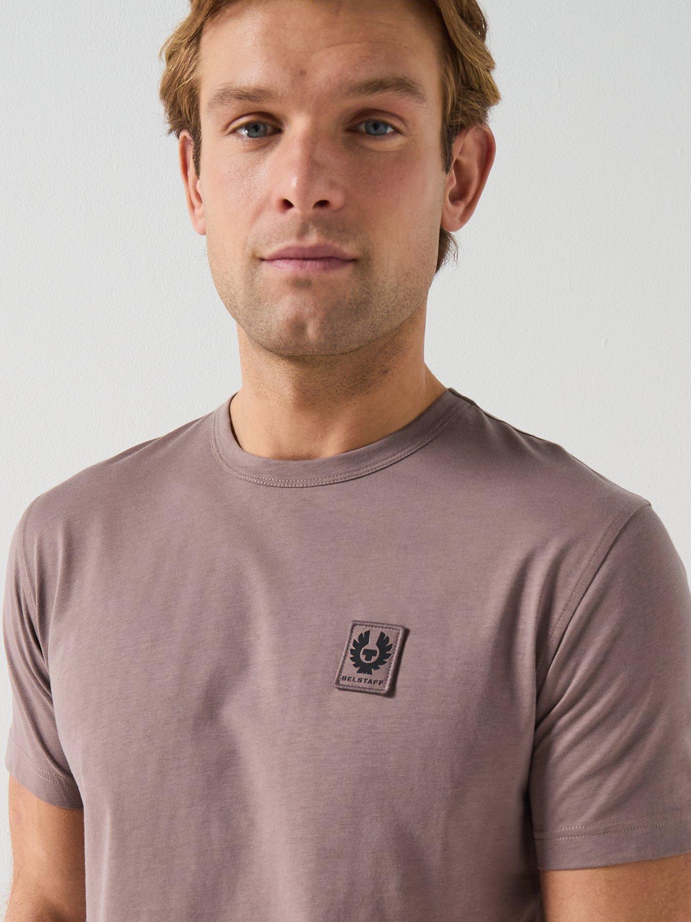  image of belstaff-patch-logo-t-shirt-brown
