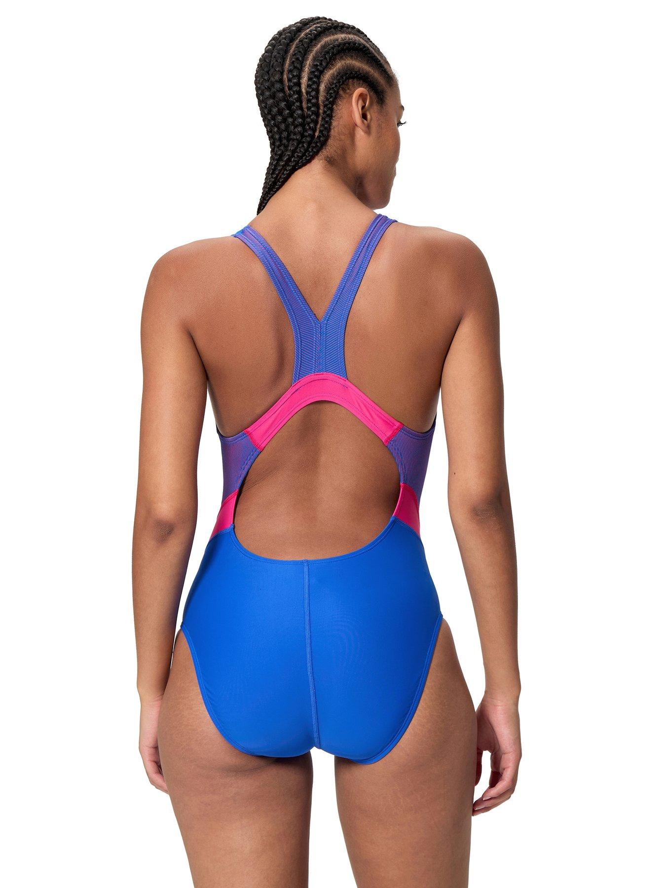 stillFront image of speedo-womens-quantum-rib-splice-one-piece-blue