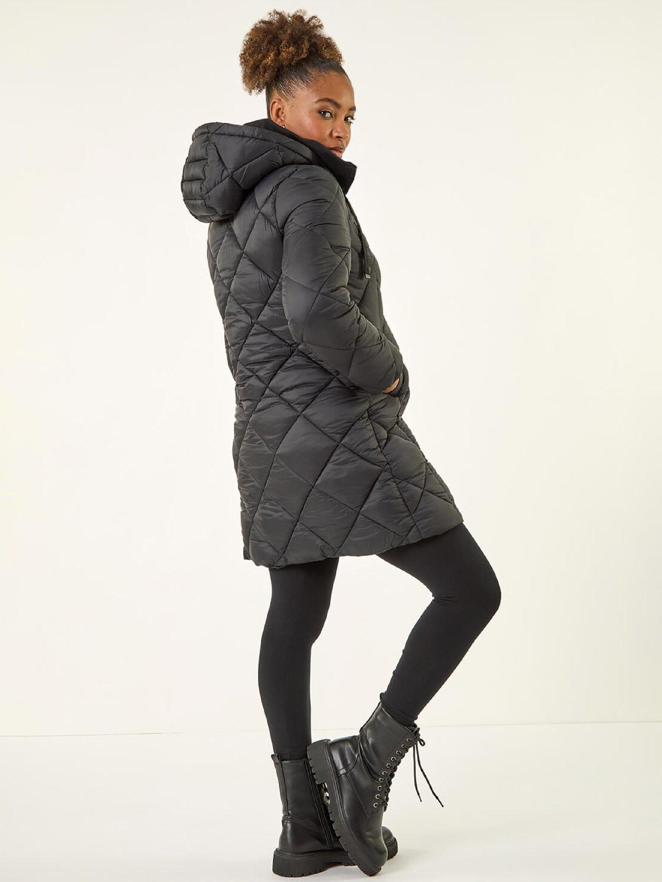 stillFront image of roman-diamond-quilt-padded-coat-black