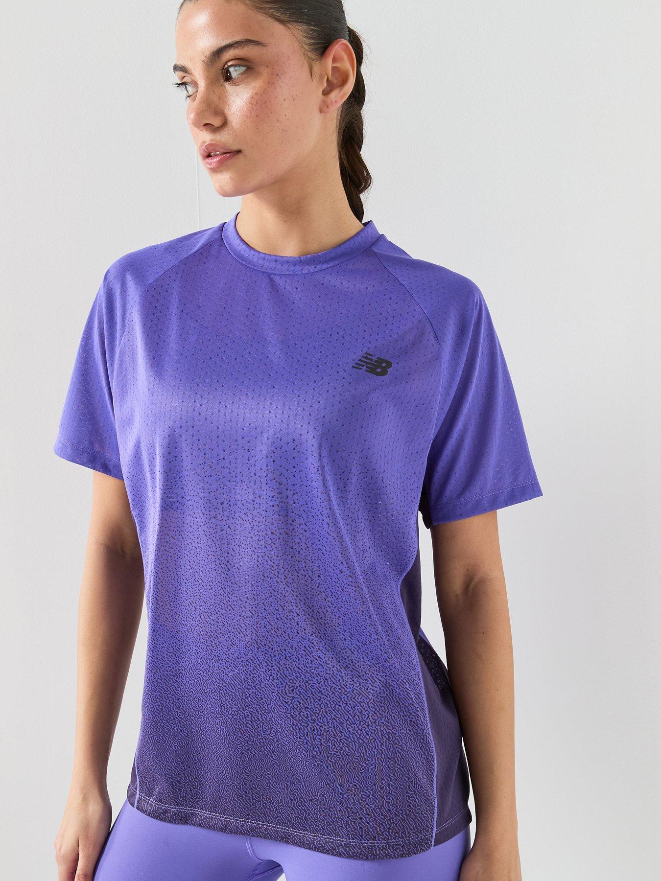 New Balance Womens Running Sports Essentials T-Shirt - Purple