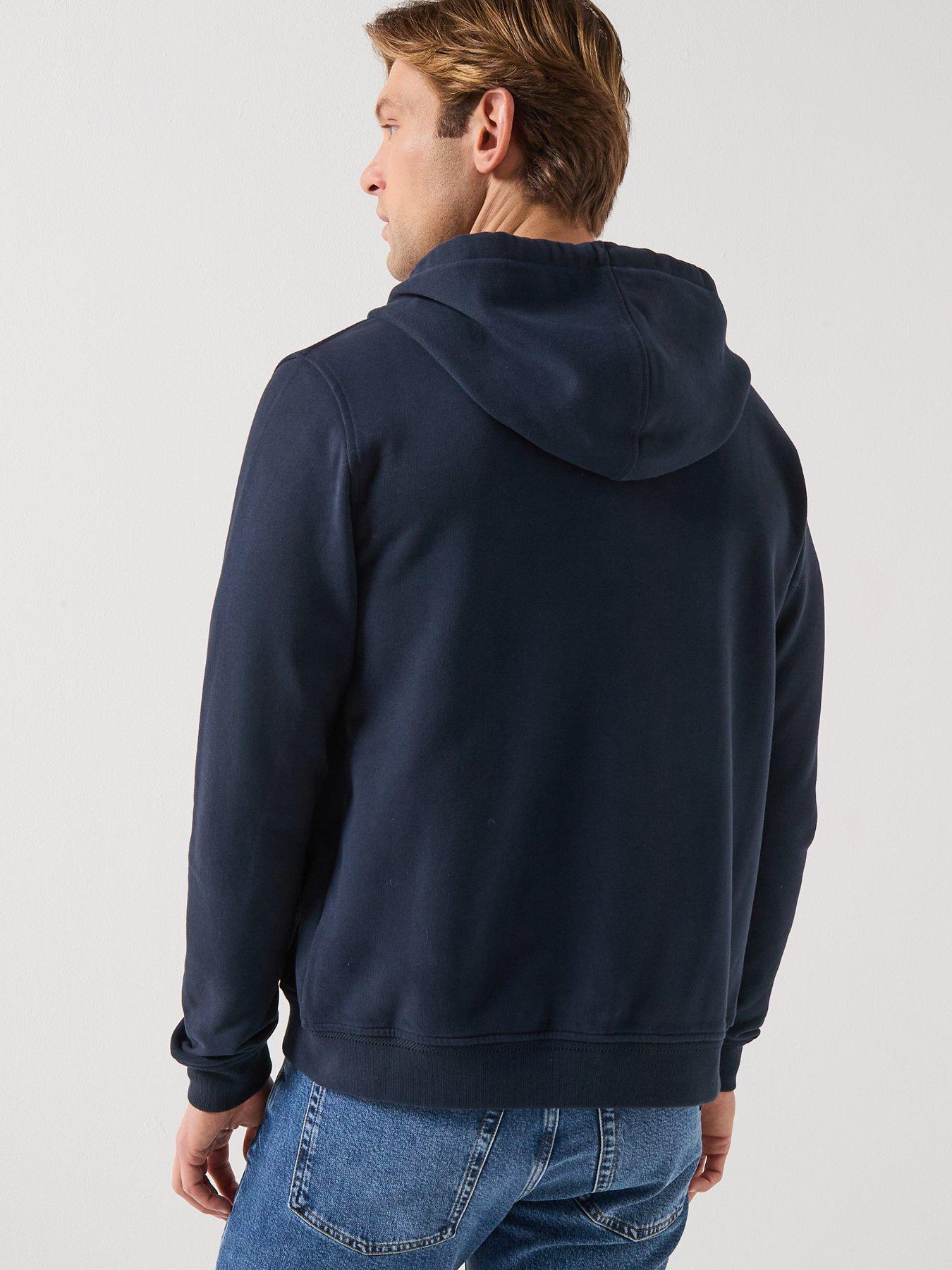 stillFront image of belstaff-left-chest-patch-full-zip-hoodie-navy
