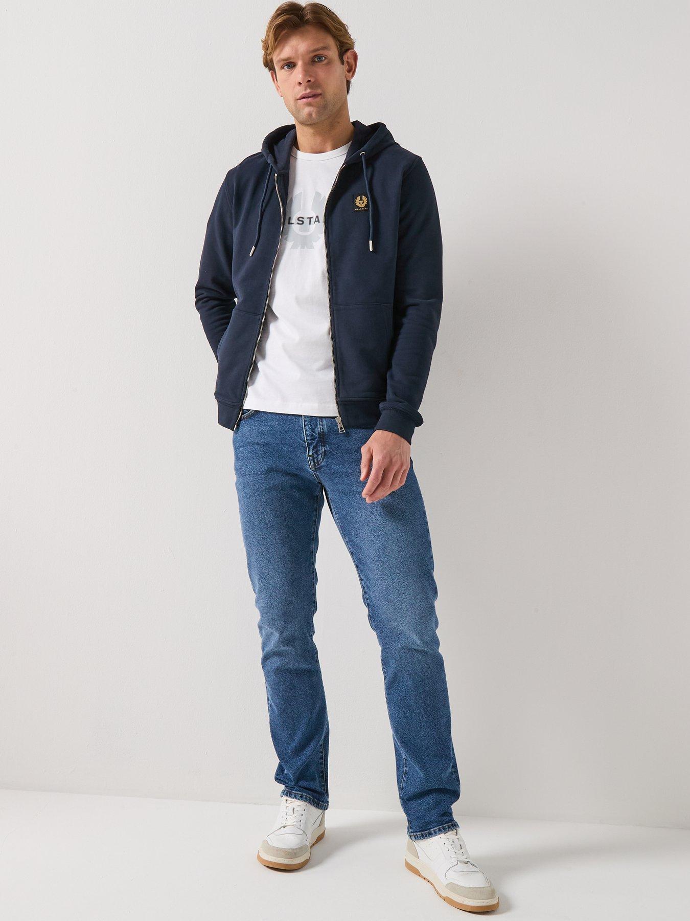 Image 3 of 6 of Belstaff Logo Patch Full Zip Hoodie - Navy