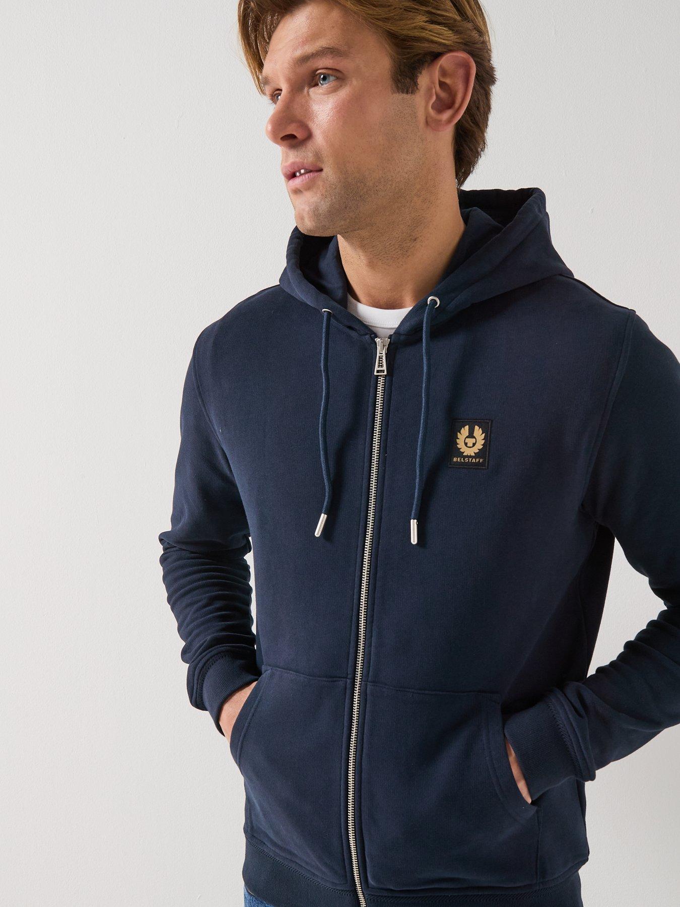 Image 5 of 6 of Belstaff Logo Patch Full Zip Hoodie - Navy