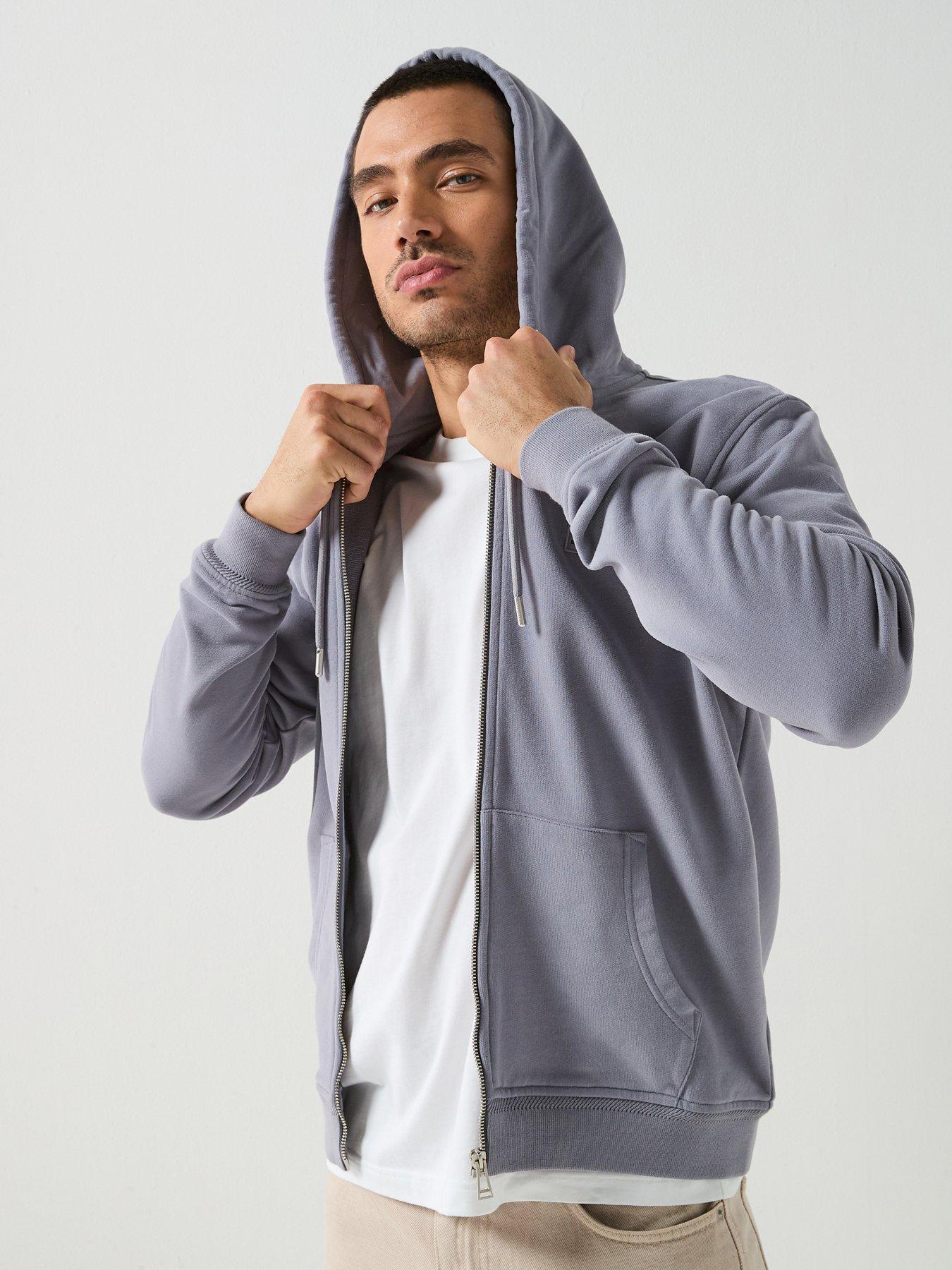 Belstaff Logo Patch Full Zip Hoodie - Dark Blue