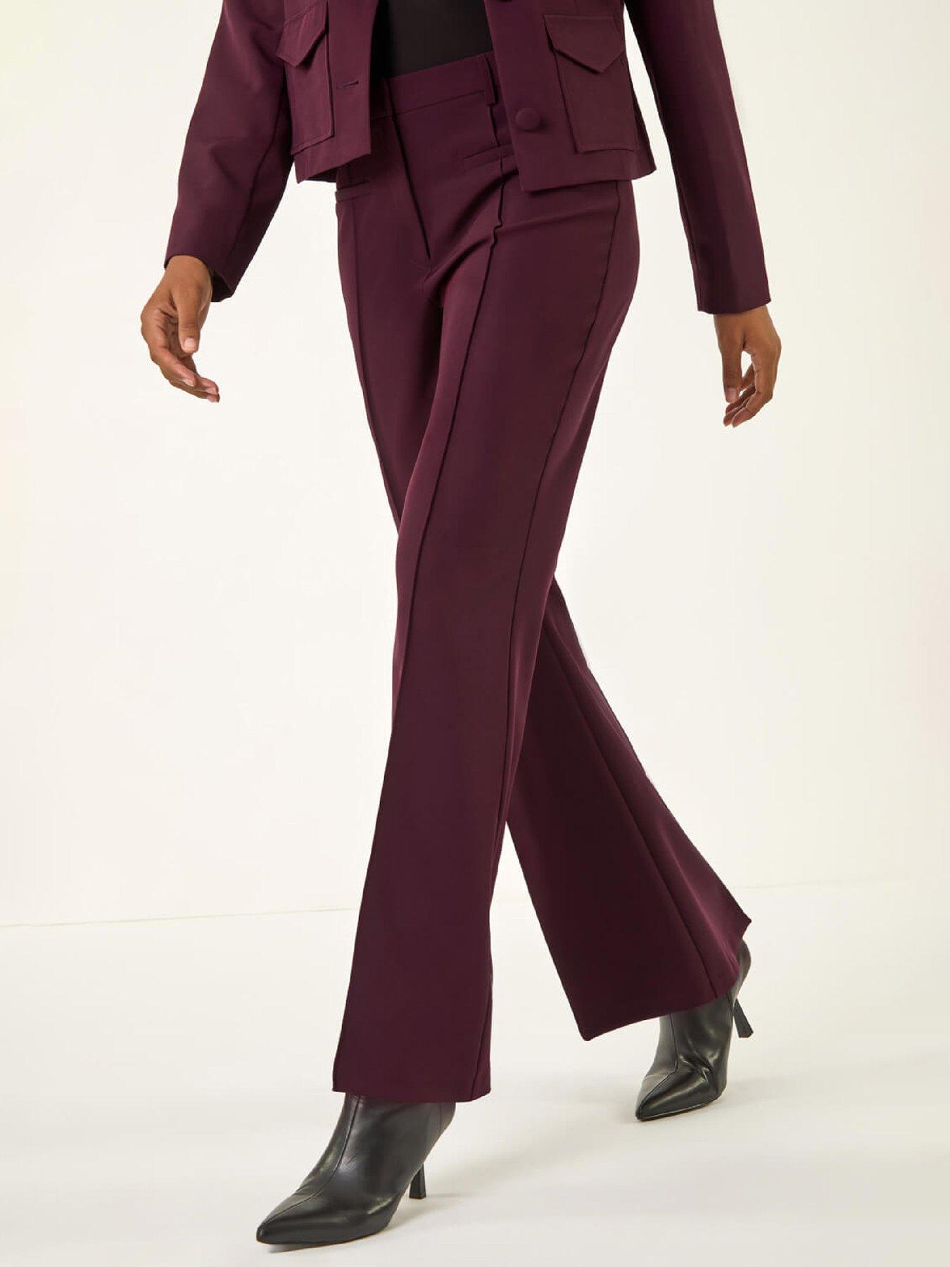 Roman Jet Pocket Bootleg Trousers - Wine