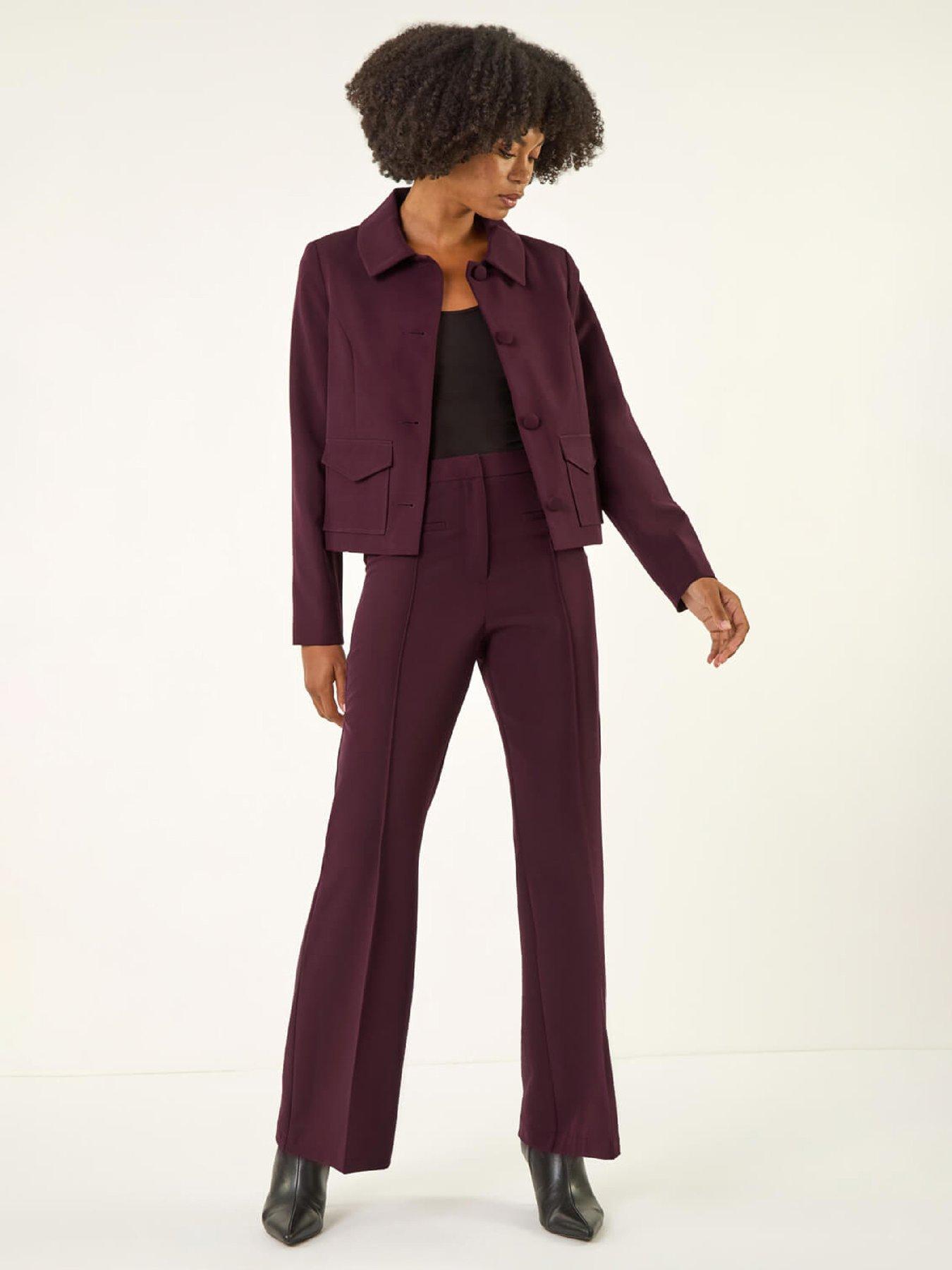  image of roman-jet-pocket-bootleg-trousers-wine