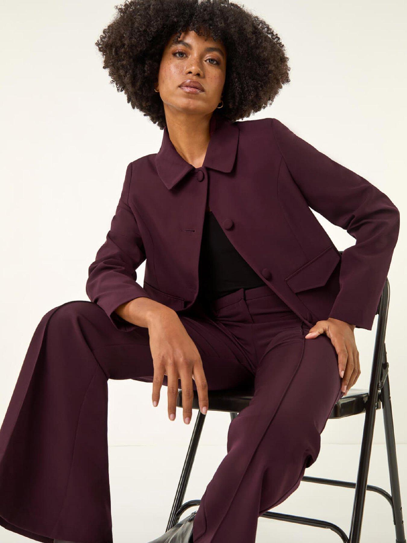  image of roman-jet-pocket-bootleg-trousers-wine