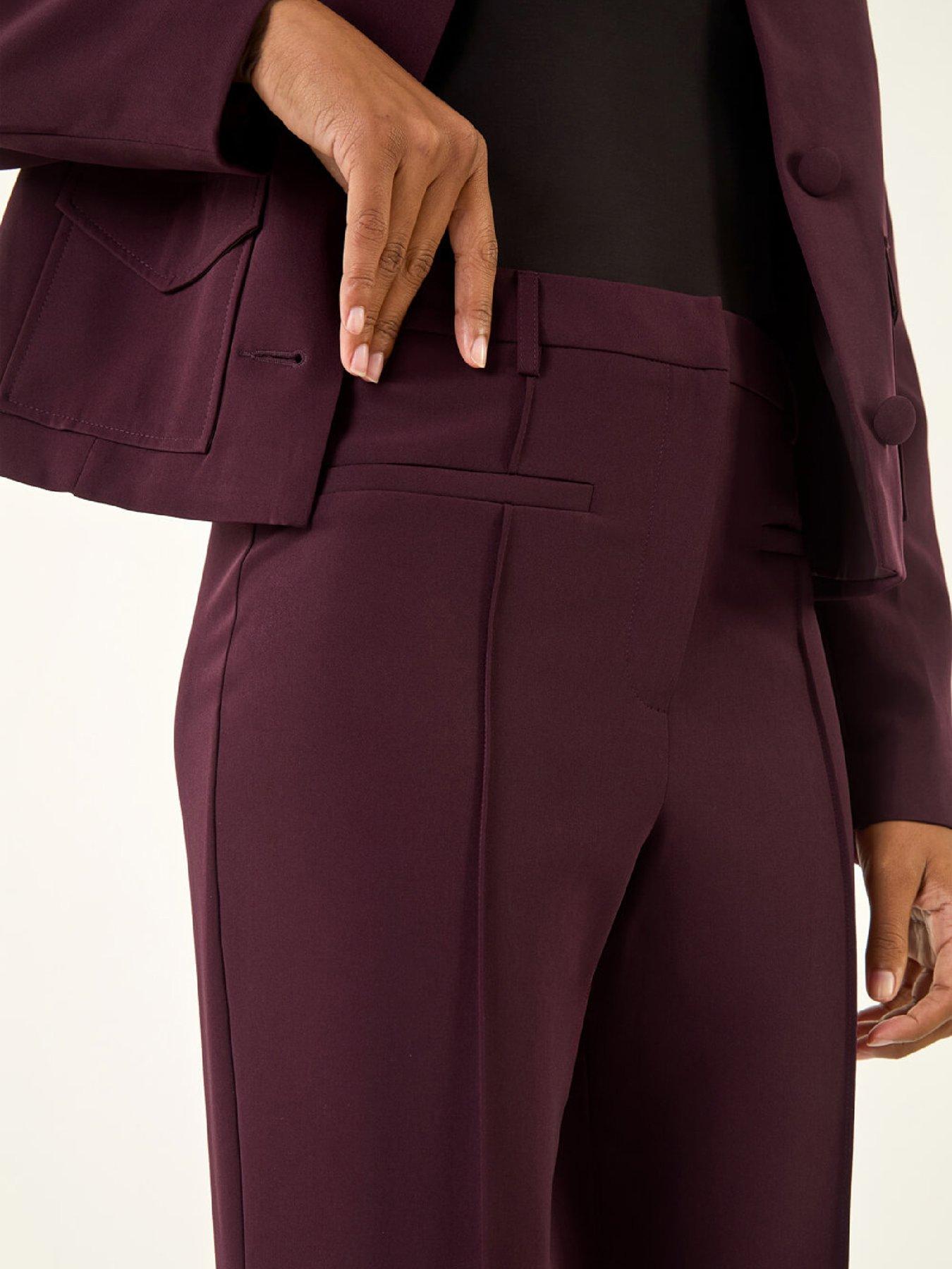  image of roman-jet-pocket-bootleg-trousers-wine