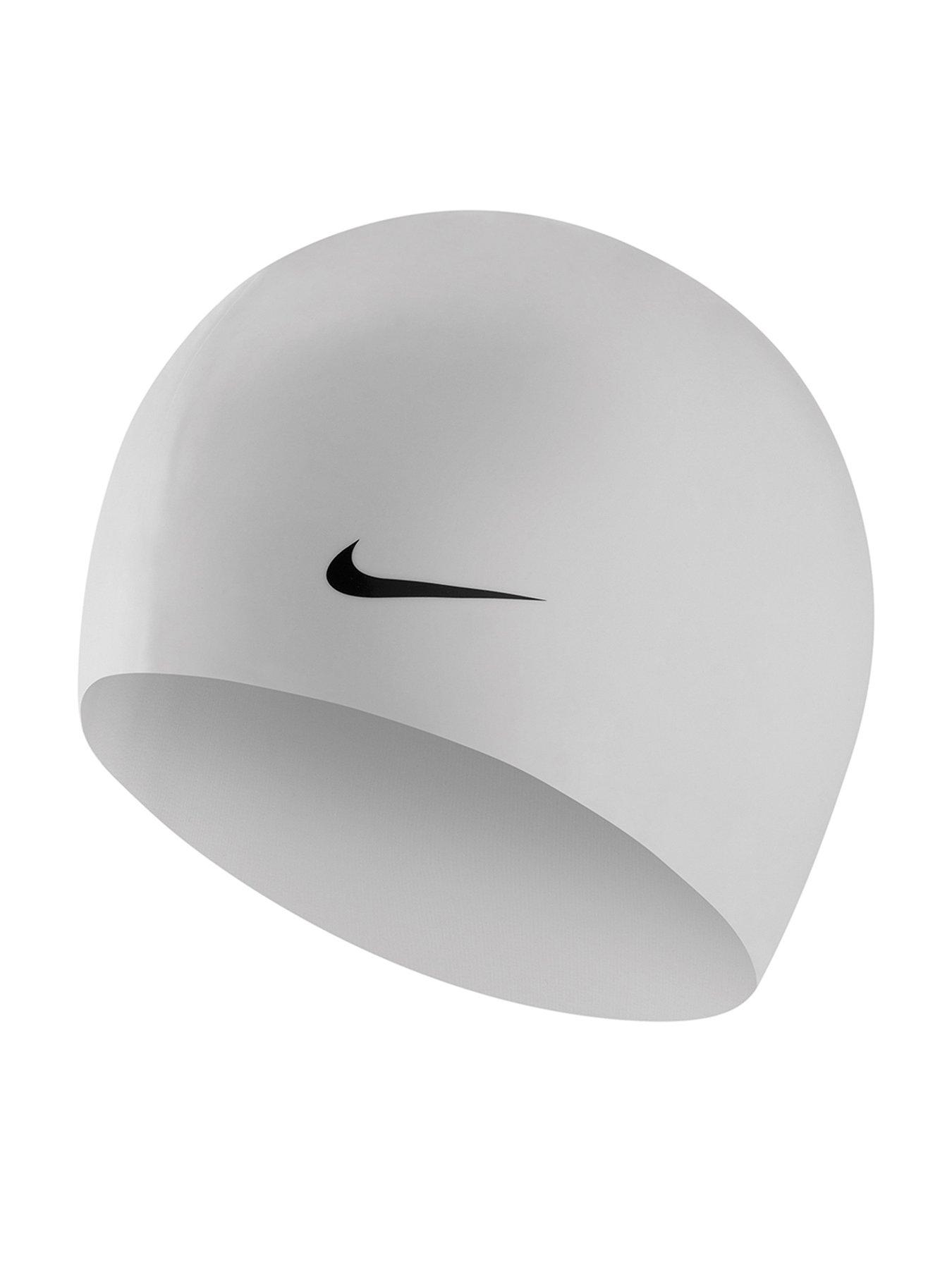 Nike Adults Unisex Solid Silicone Swim Cap - White