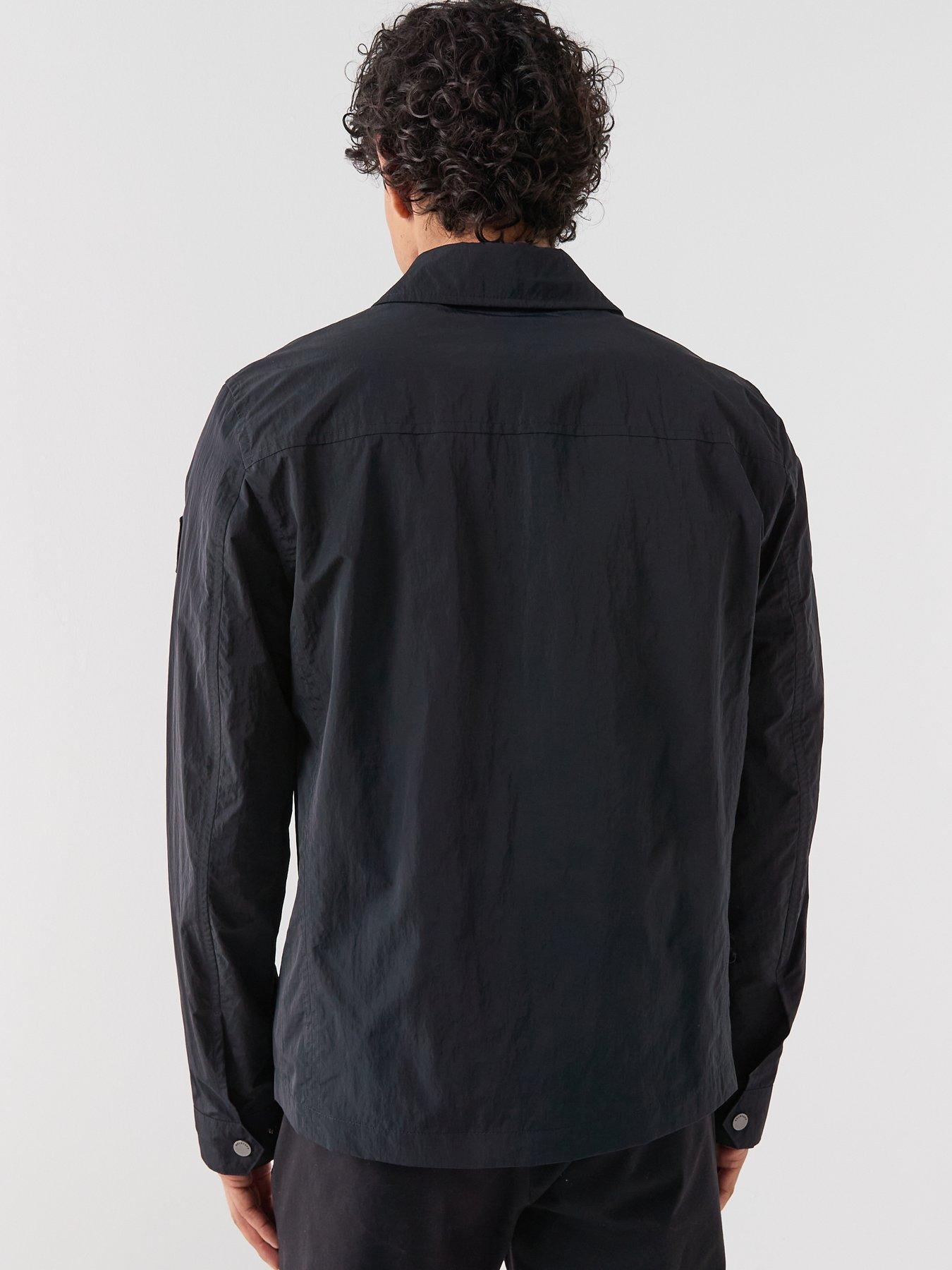  image of belstaff-grid-nylon-overshirt-black