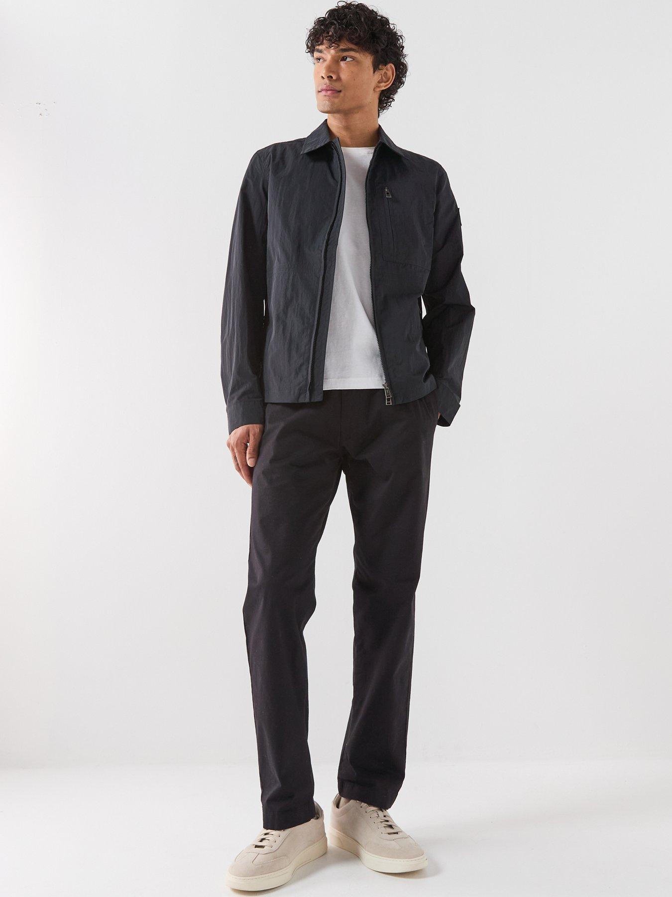  image of belstaff-grid-nylon-overshirt-black