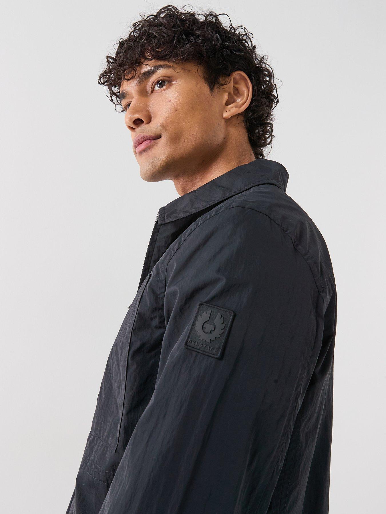  image of belstaff-grid-nylon-overshirt-black