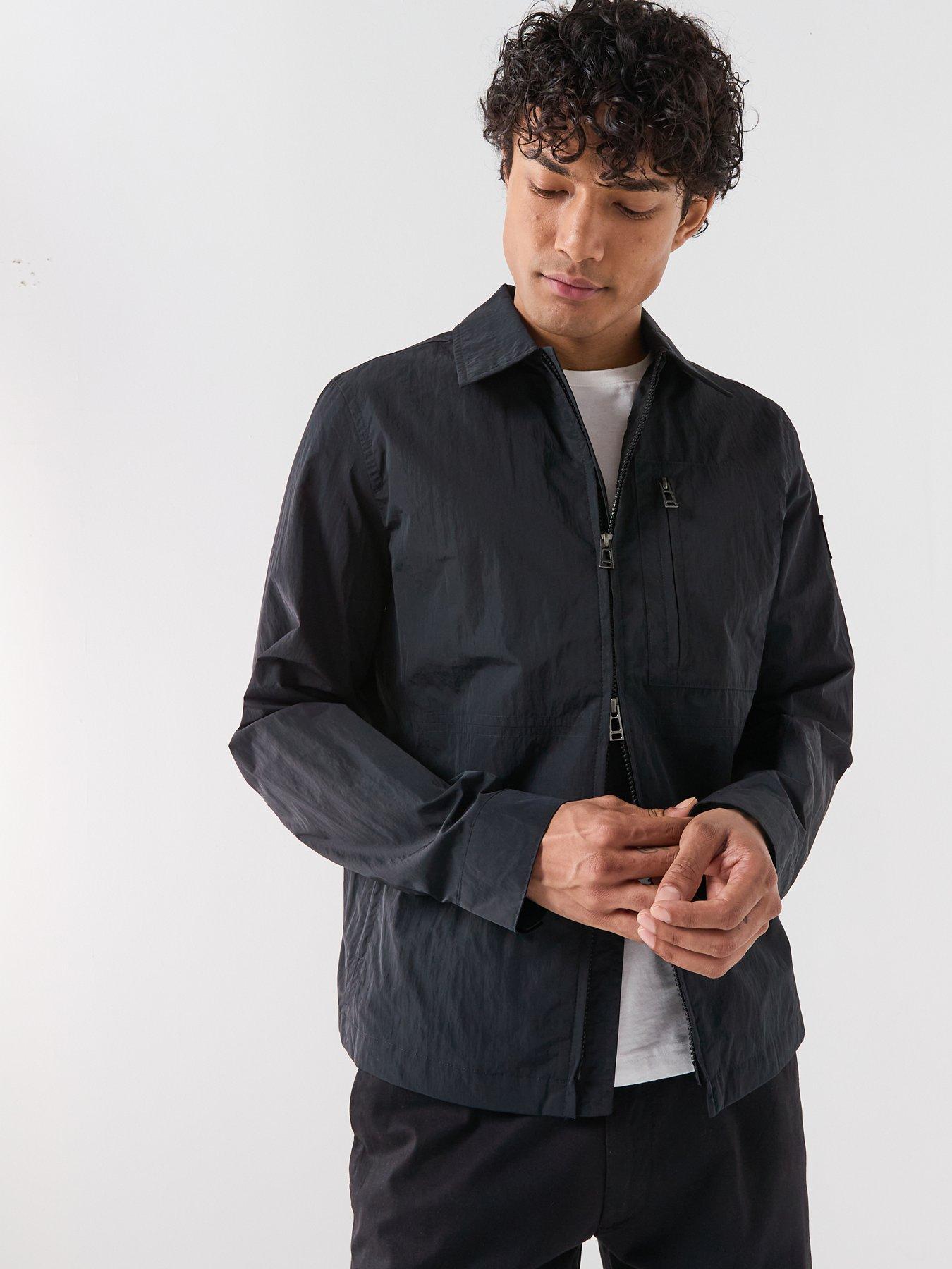  image of belstaff-grid-nylon-overshirt-black