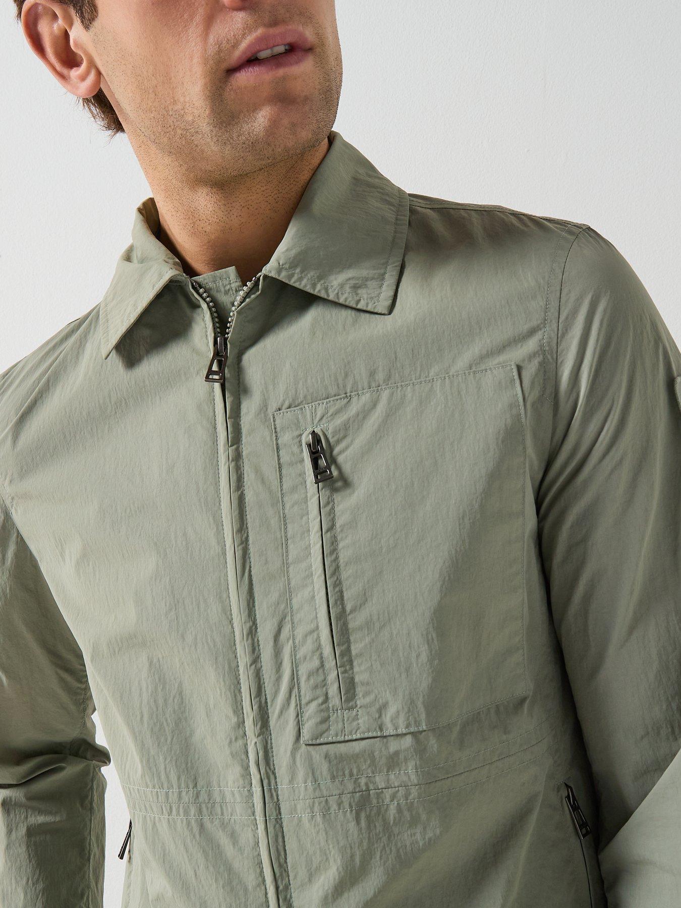 Image 5 of 5 of Belstaff Grid Nylon Overshirt - Light Green