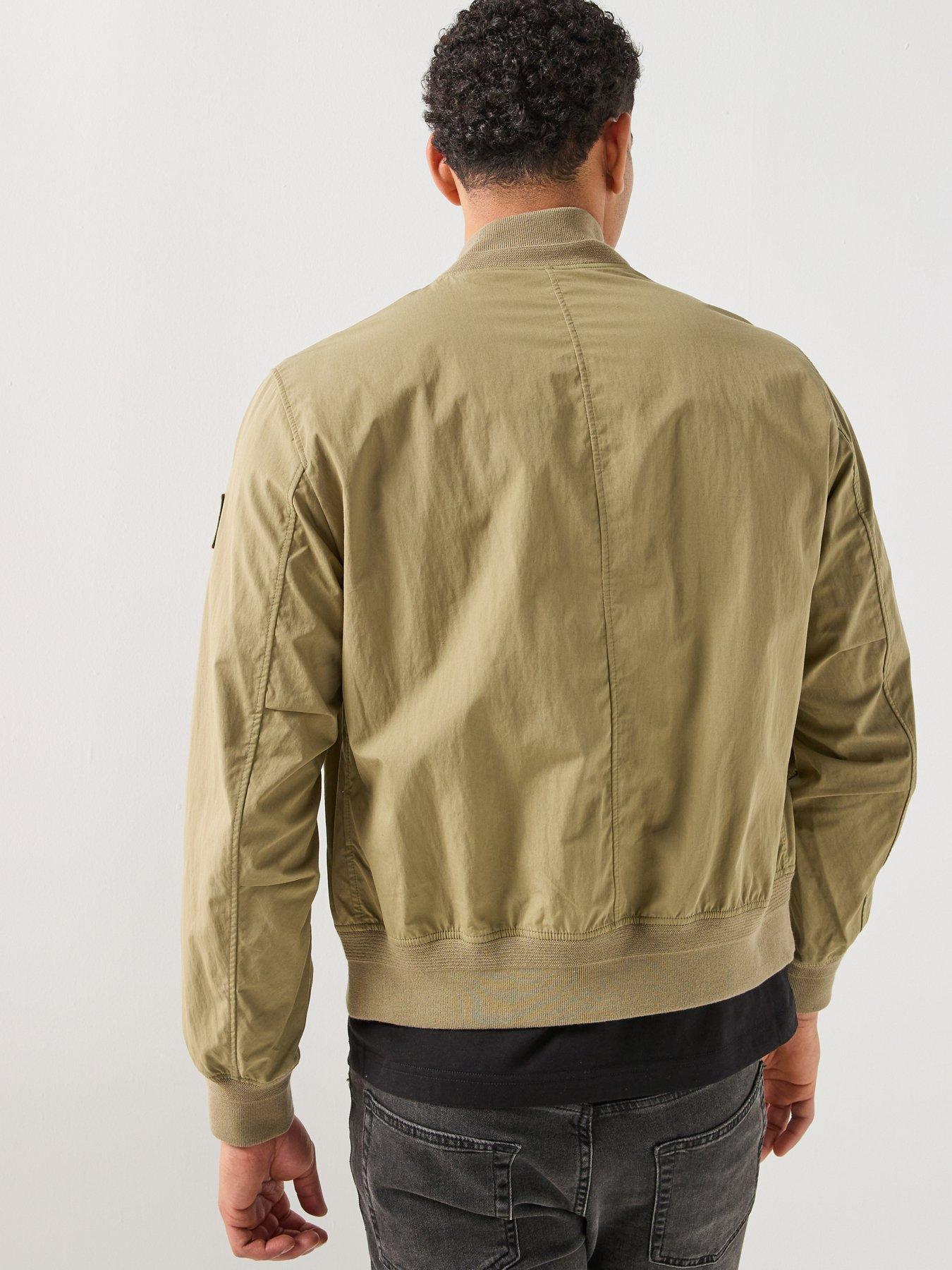  image of belstaff-carrier-nylon-bomber-jacket-light-khaki