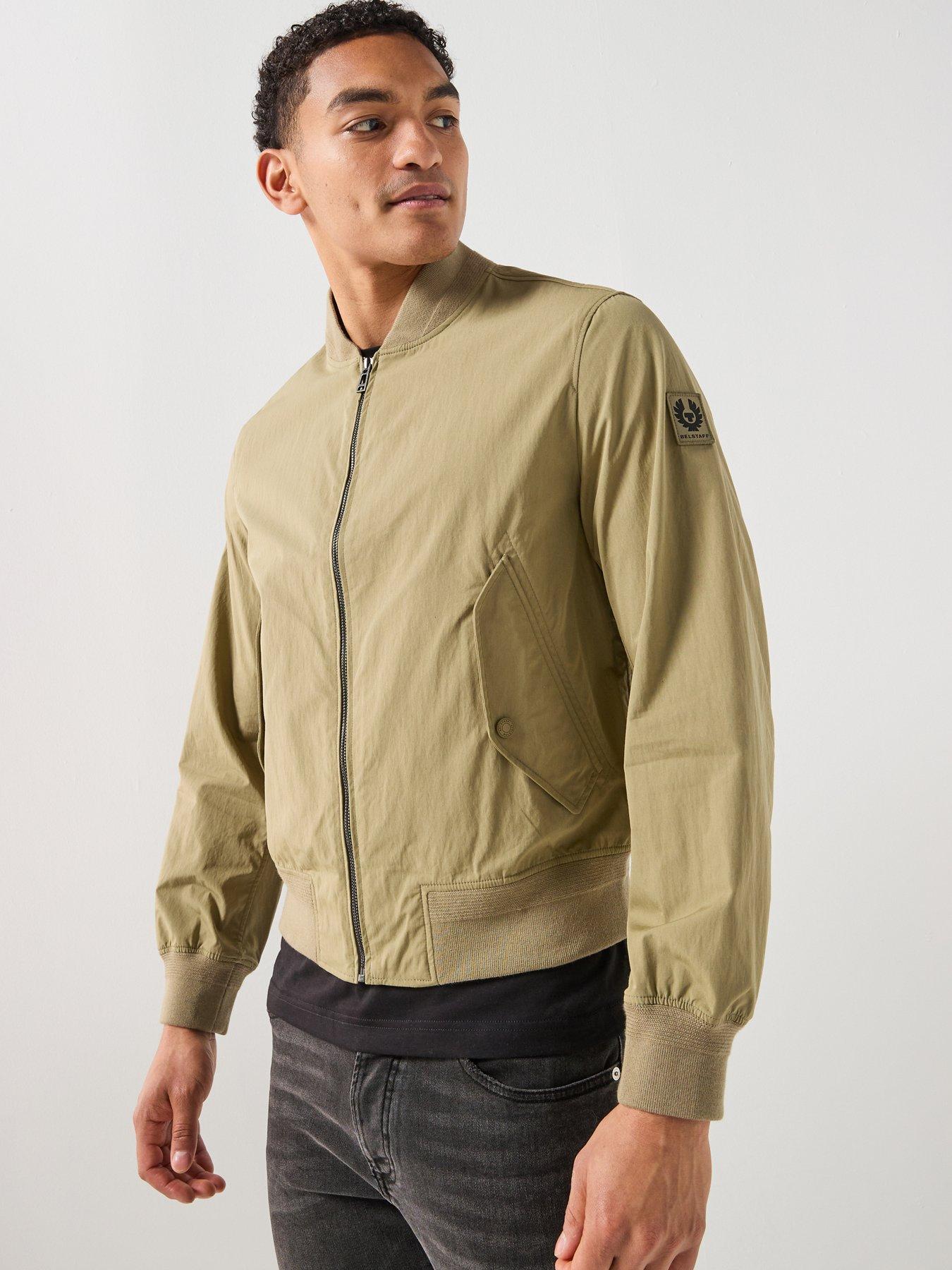  image of belstaff-carrier-nylon-bomber-jacket-light-khaki