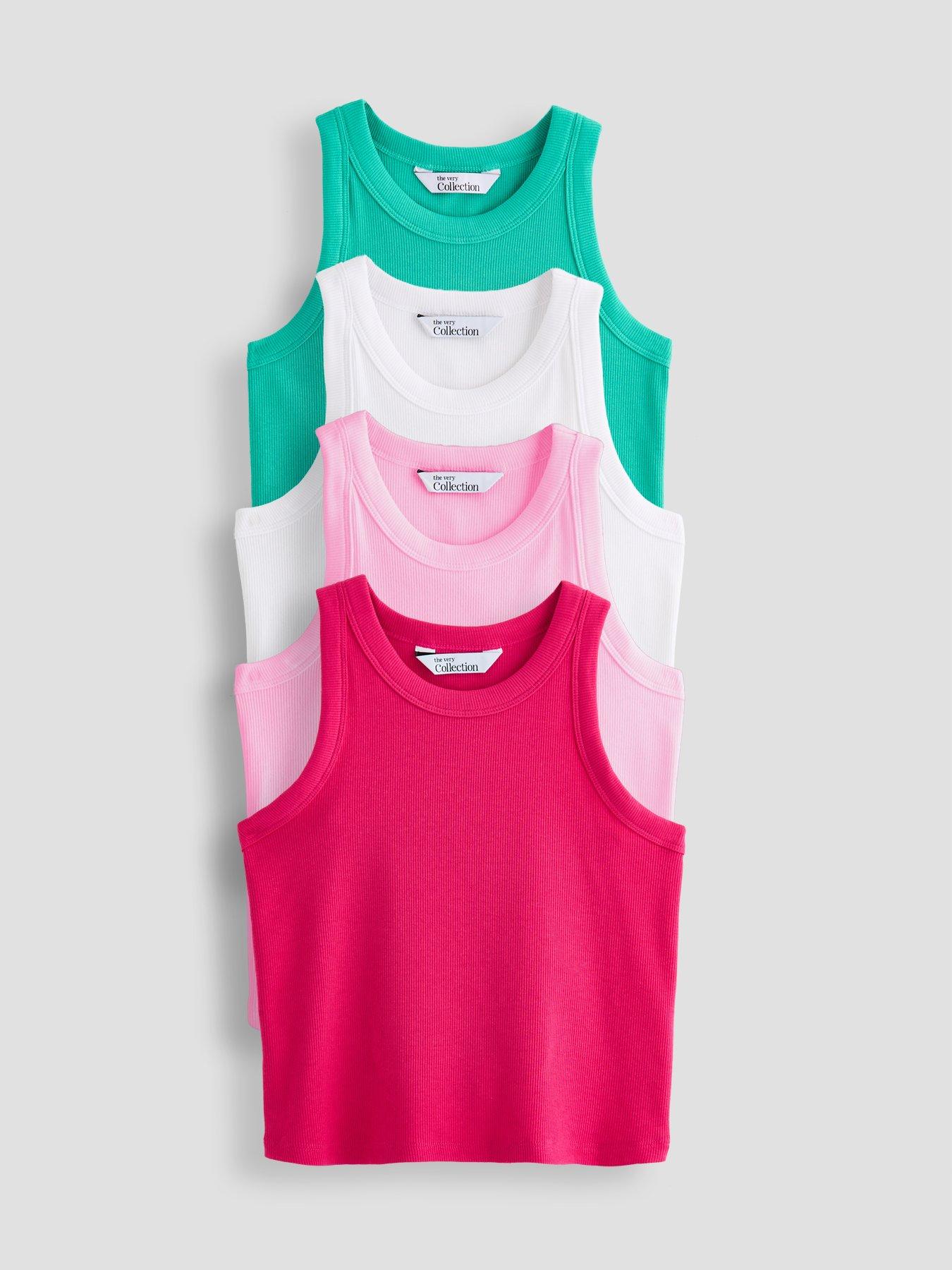 Image 1 of 5 of The Very Collection Girls 4 Pack Vests - Multi