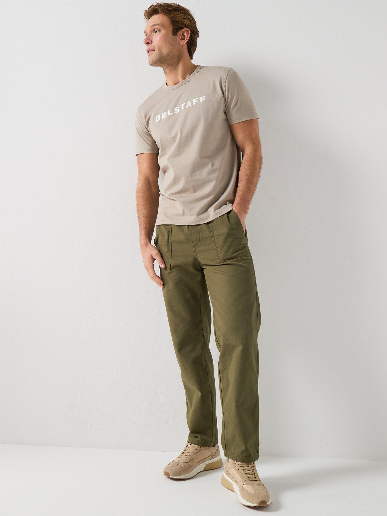  image of belstaff-linear-logo-t-shirt-dark-beige