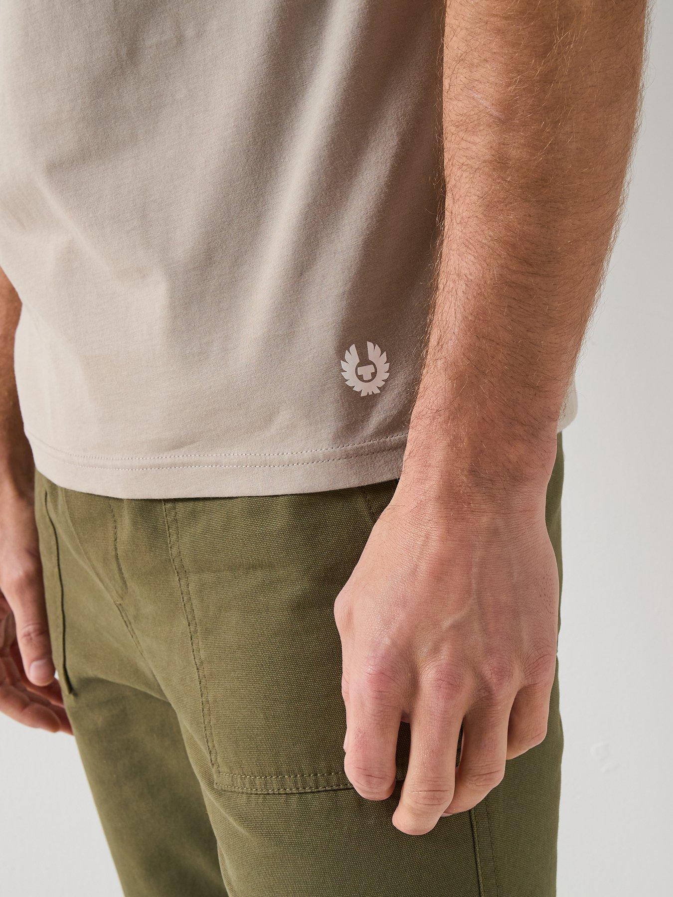  image of belstaff-linear-logo-t-shirt-dark-beige