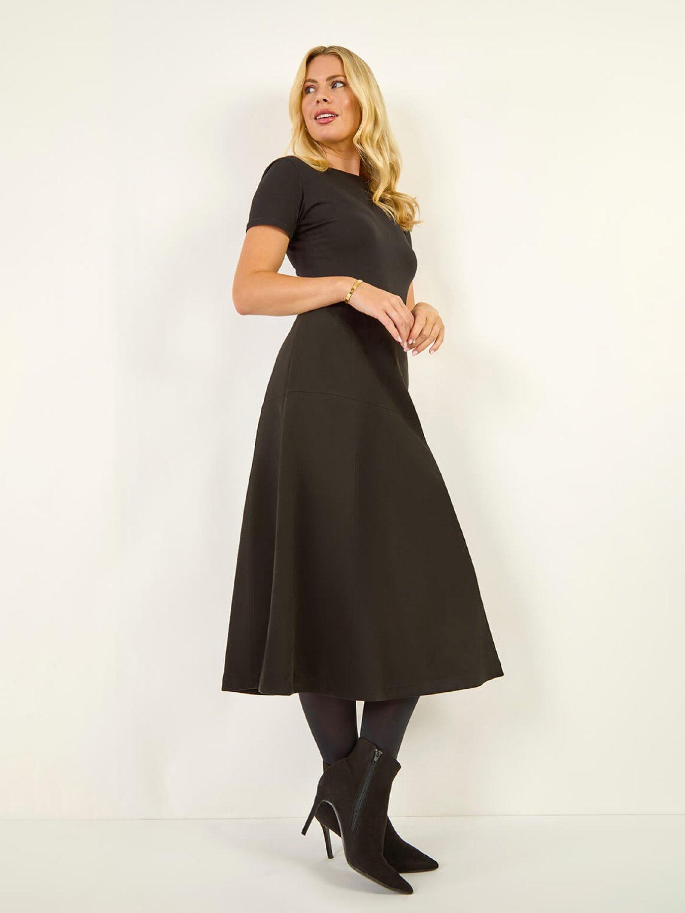  image of roman-petite-suede-a-line-skirt-black