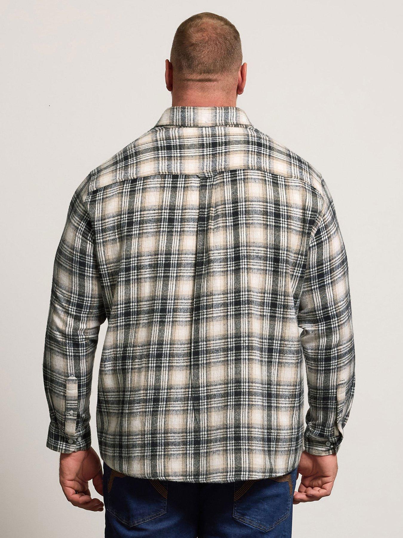  image of badrhino-long-sleeve-check-shirt-black