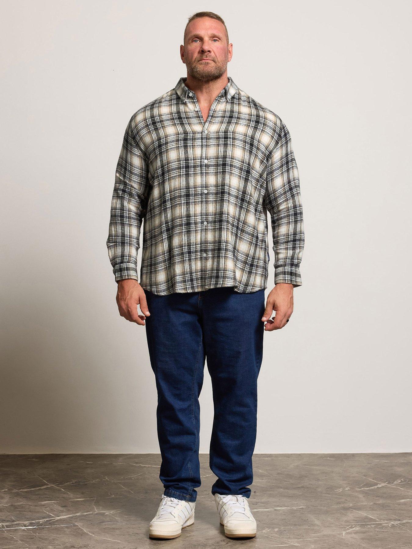  image of badrhino-long-sleeve-check-shirt-black