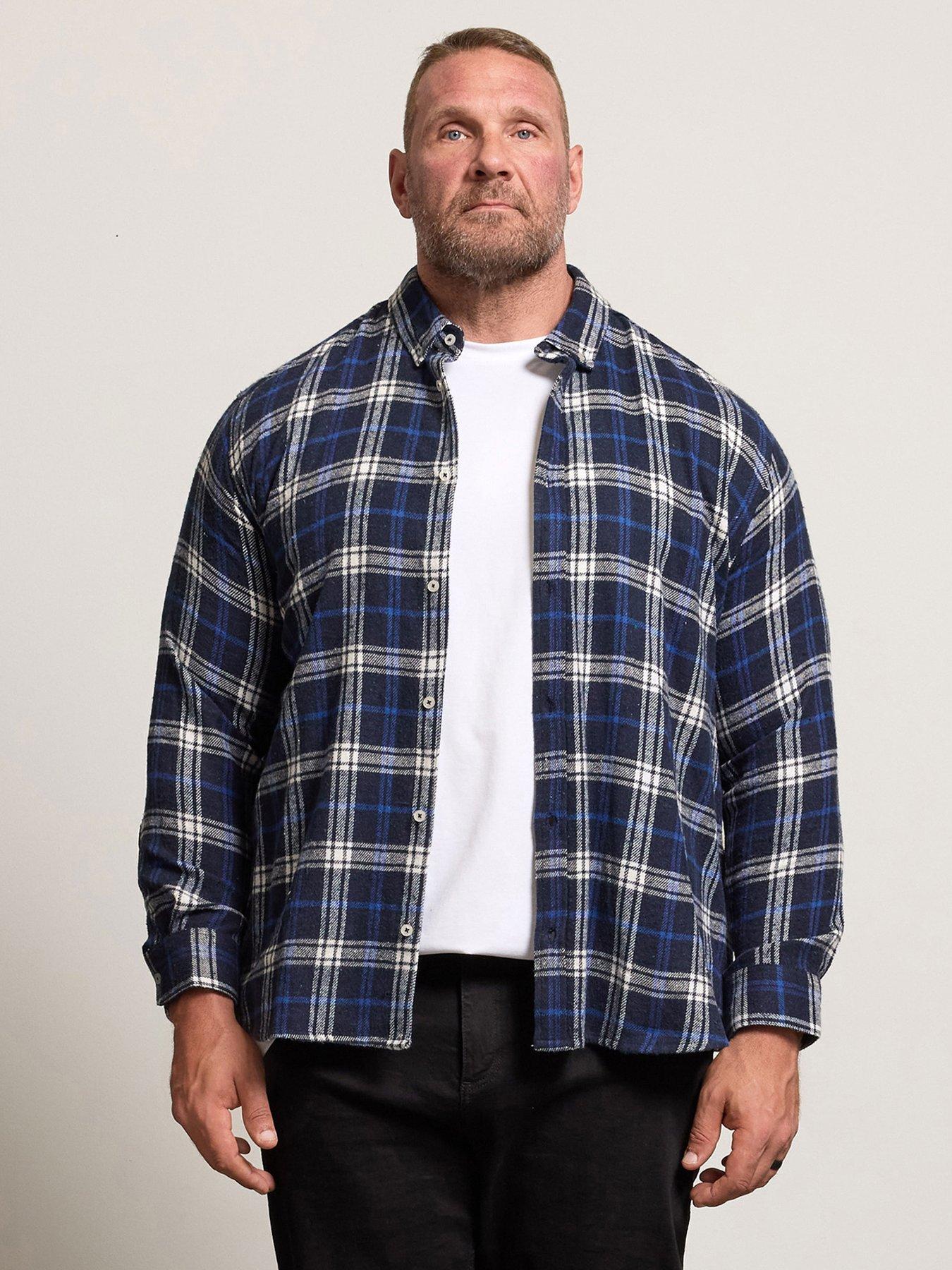 Image 1 of 6 of BadRhino Long Sleeve Check Shirt - Blue