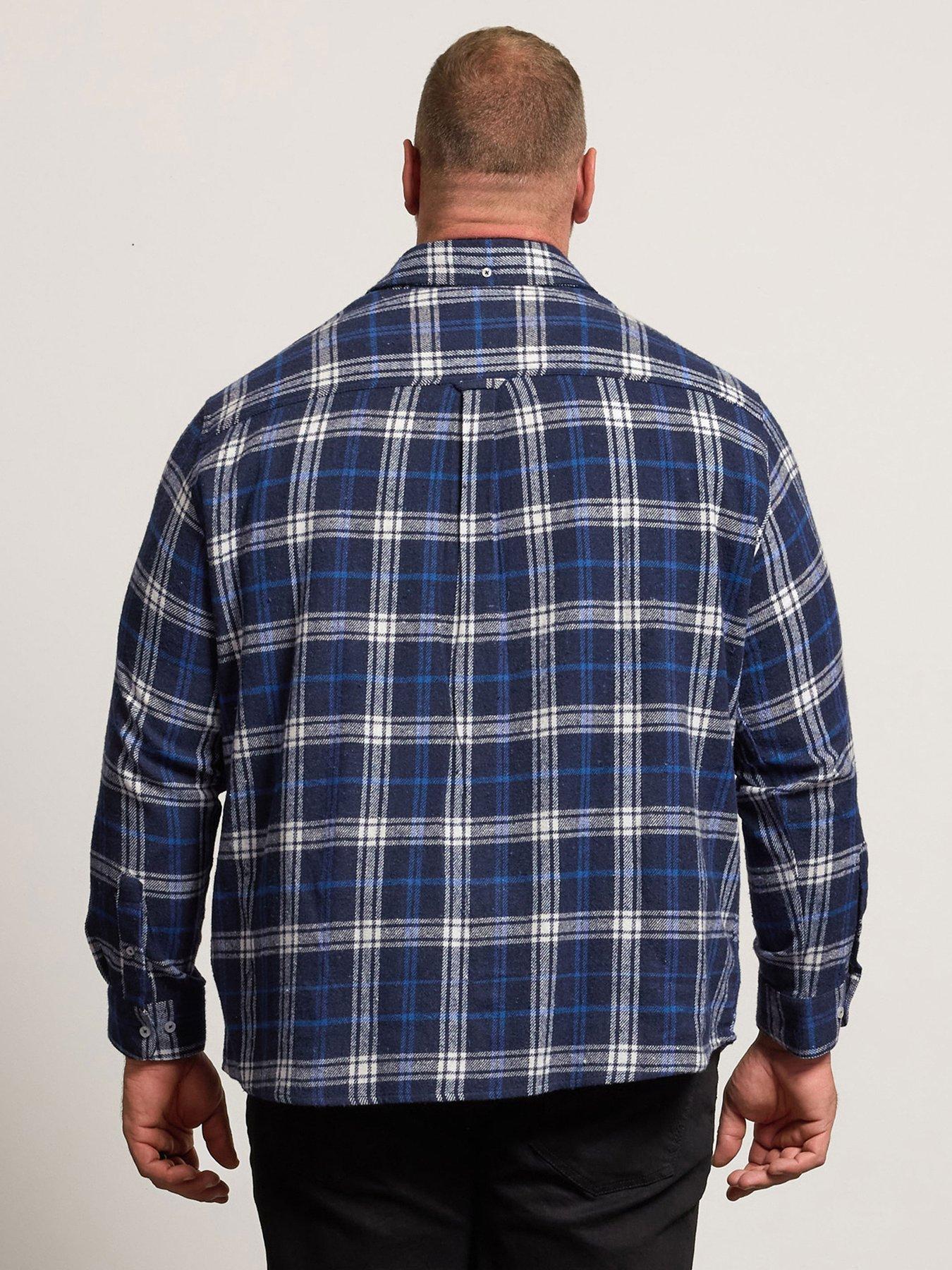 Image 2 of 6 of BadRhino Long Sleeve Check Shirt - Blue