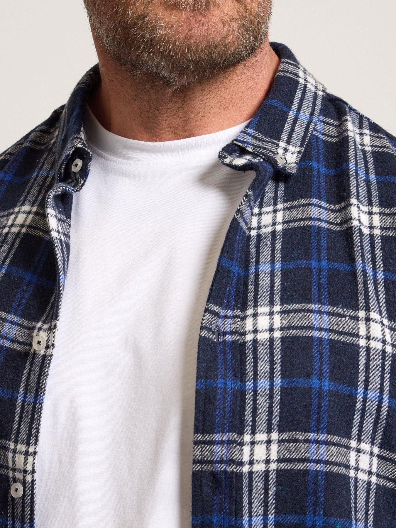 Image 4 of 6 of BadRhino Long Sleeve Check Shirt - Blue