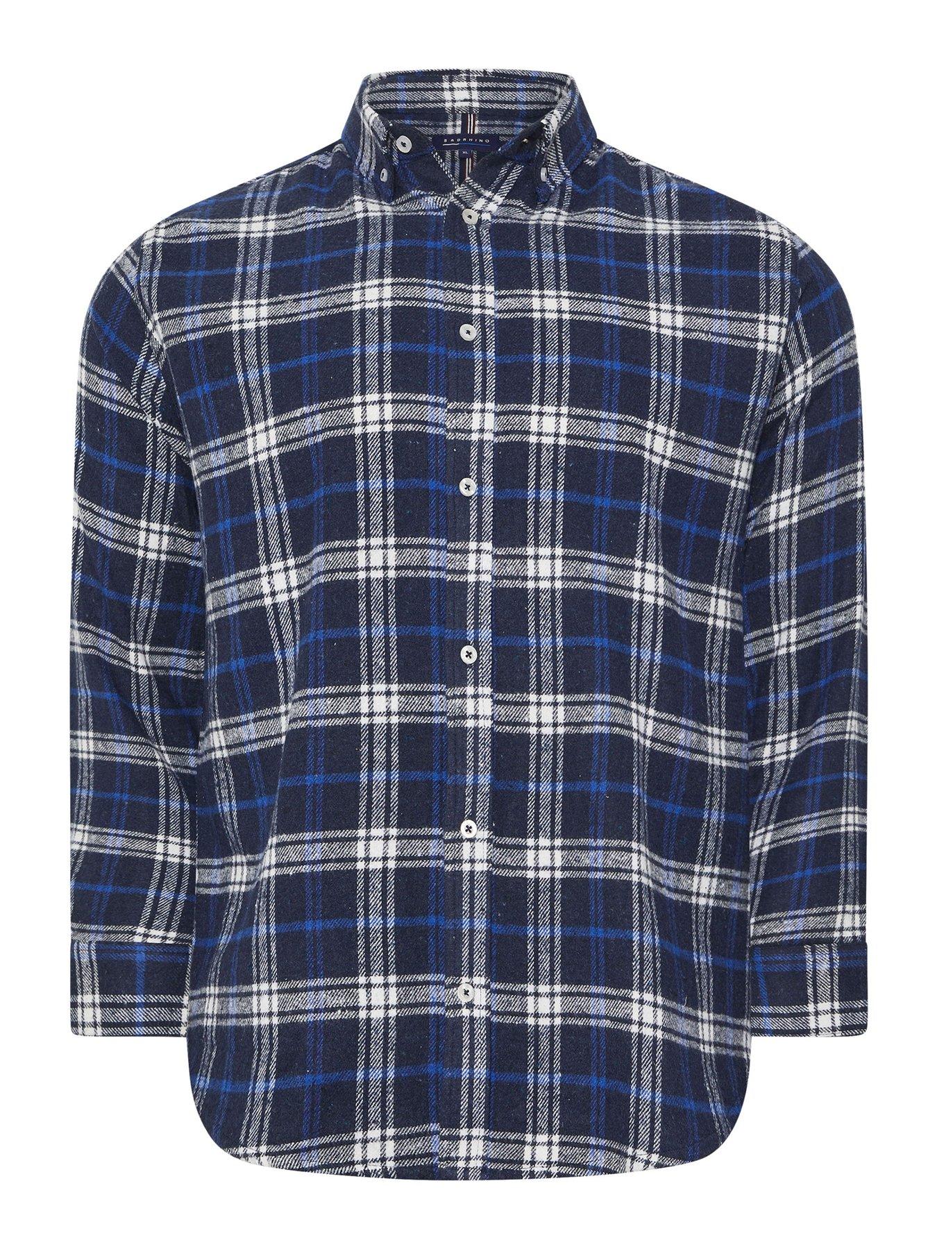 Image 5 of 6 of BadRhino Long Sleeve Check Shirt - Blue